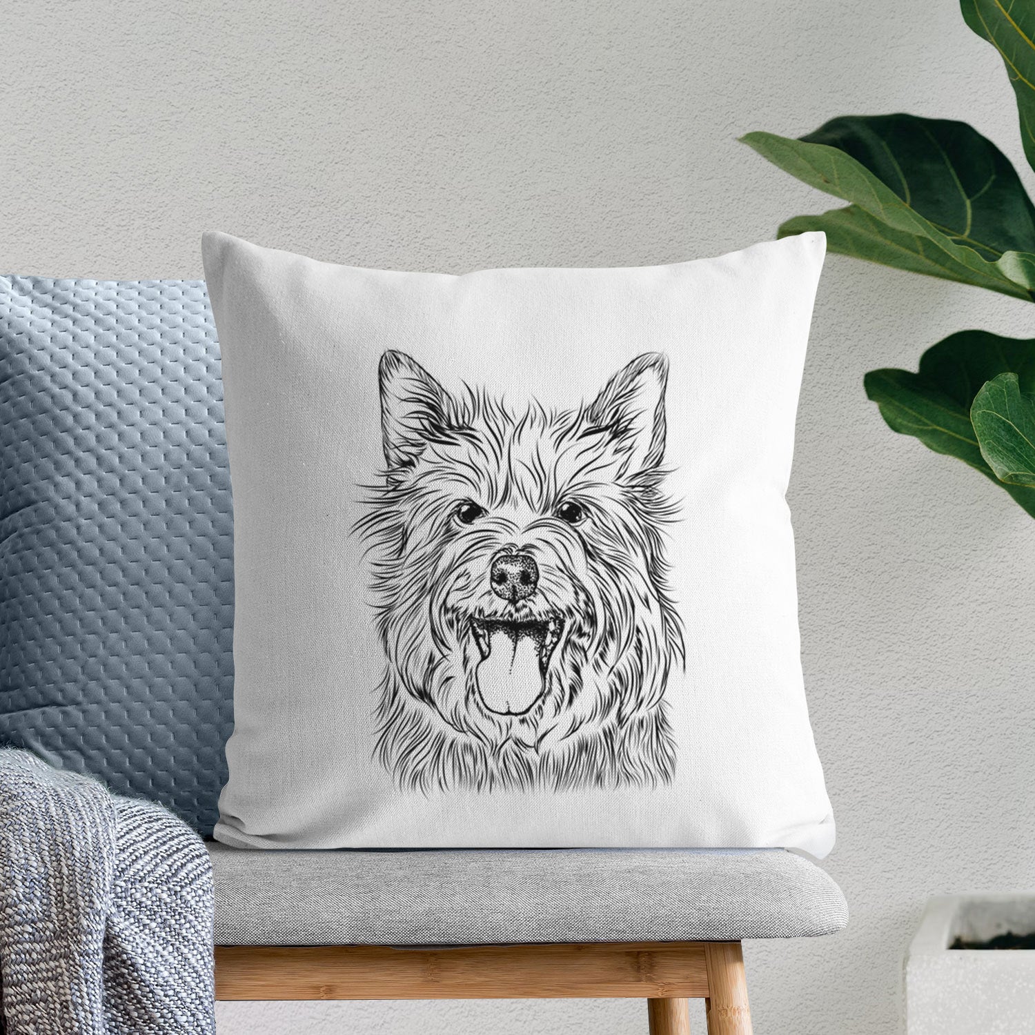 Middy the Australian Terrier - Throw Pillow Cover