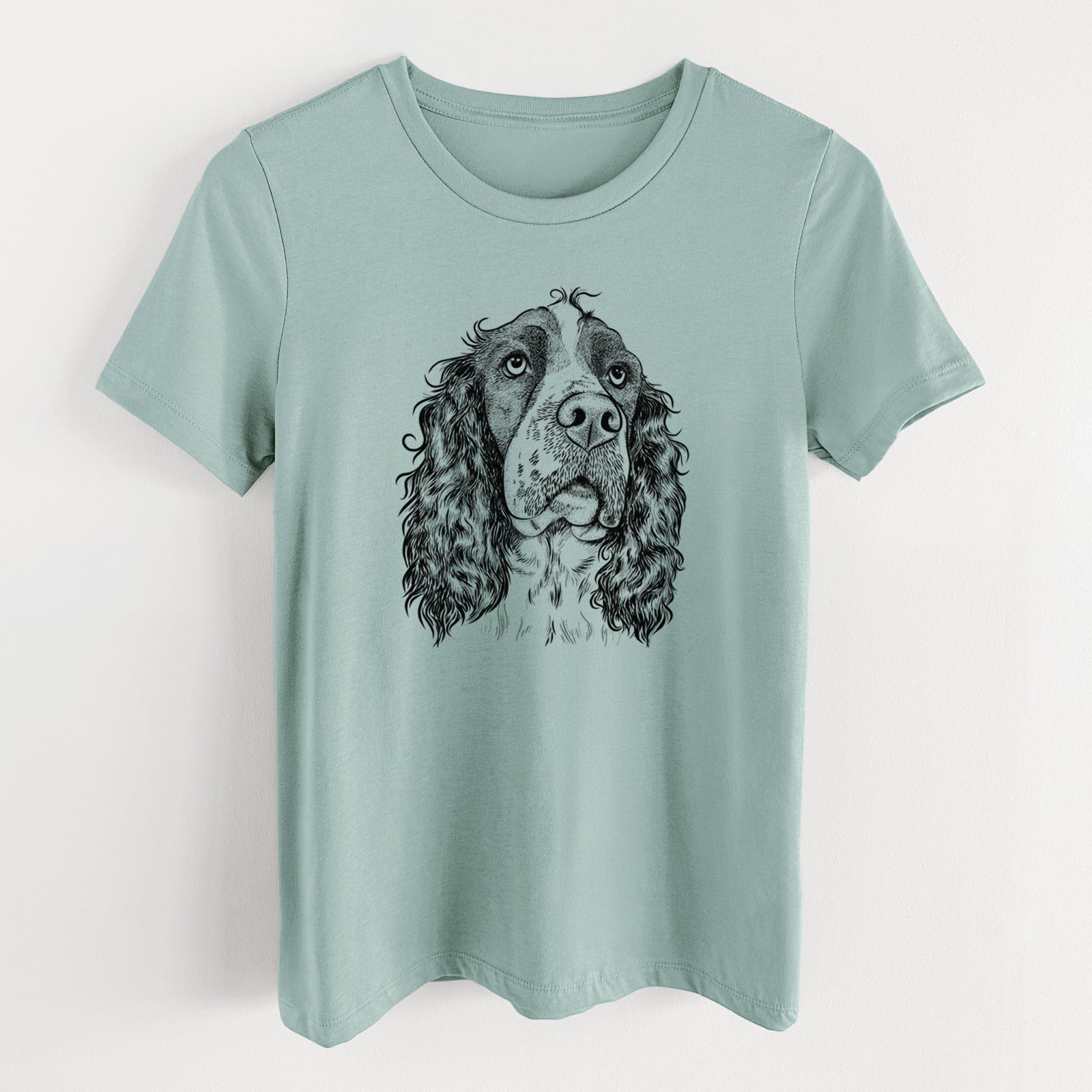 Bare Millie Mae the English Springer Spaniel - Women's Lightweight Relaxed Fit 100% Cotton Crewneck