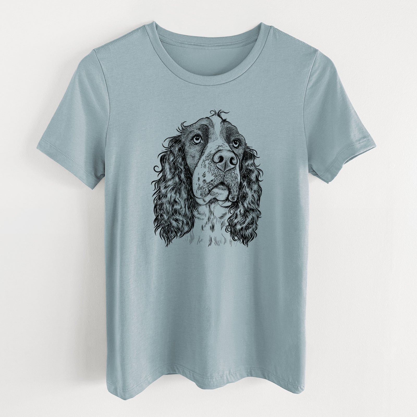 Bare Millie Mae the English Springer Spaniel - Women's Lightweight Relaxed Fit 100% Cotton Crewneck