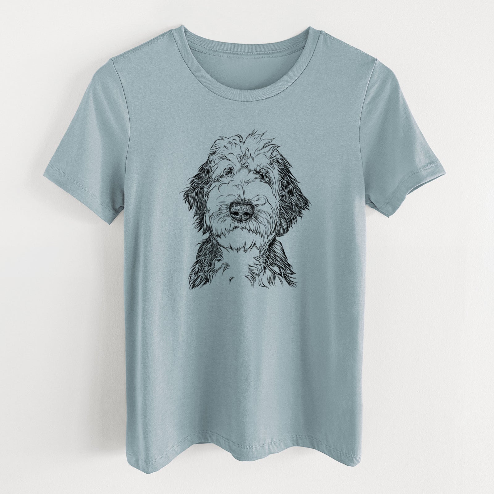 Bare Milo Fluff the Sheepadoodle - Women's Lightweight Relaxed Fit 100% Cotton Crewneck