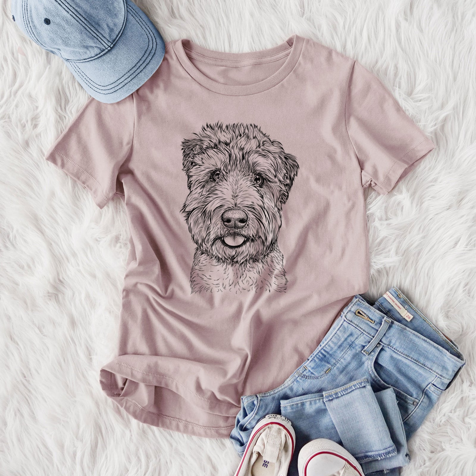 Bare Milton the Soft Coated Wheaten Terrier - Women's Lightweight Relaxed Fit 100% Cotton Crewneck