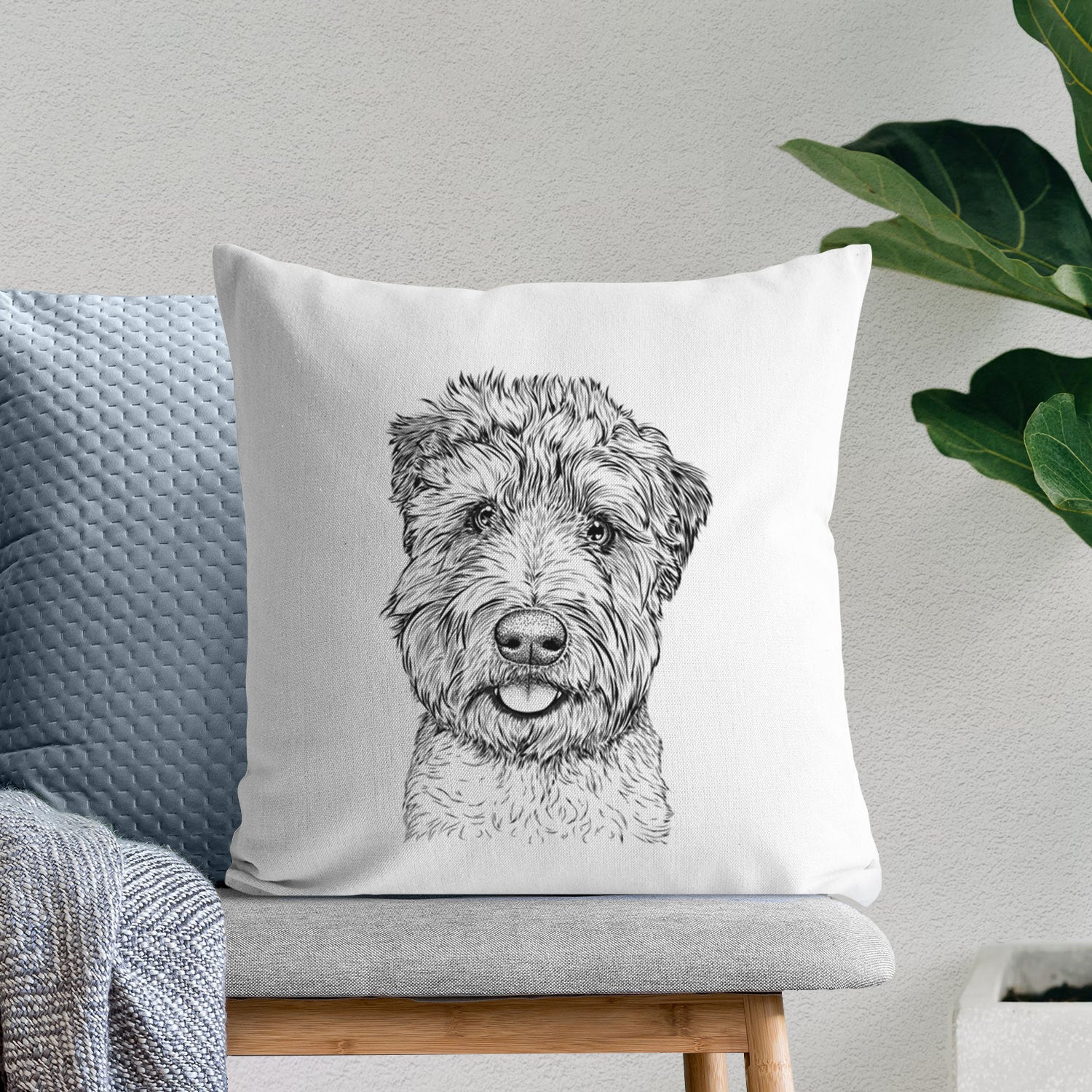 Milton the Soft Coated Wheaten Terrier - Throw Pillow Cover