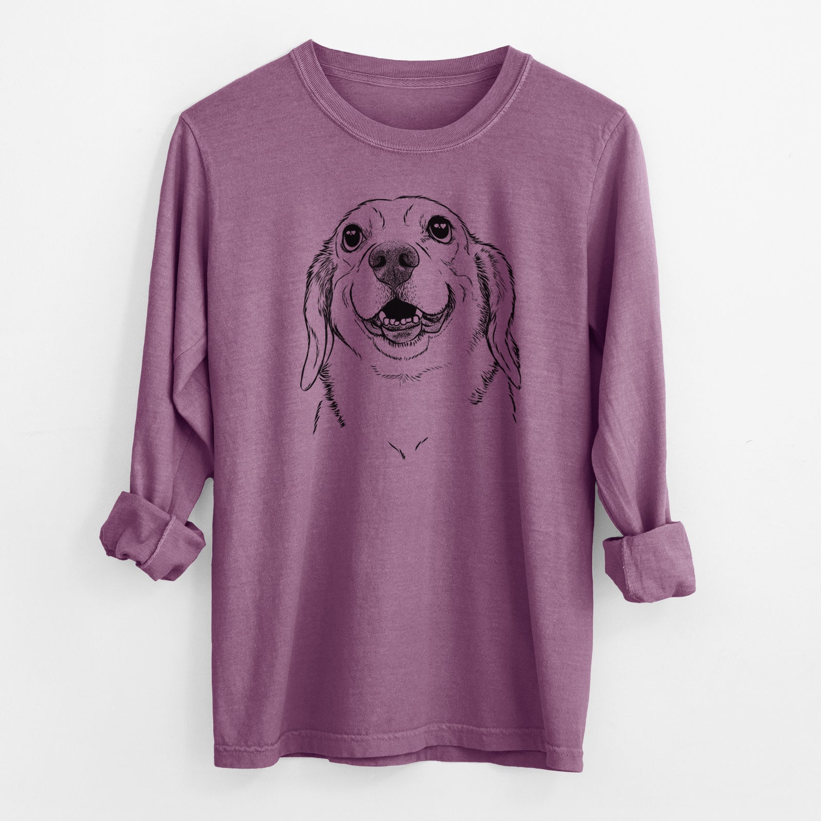 Bare Minnie the Corgle - Men's Heavyweight 100% Cotton Long Sleeve