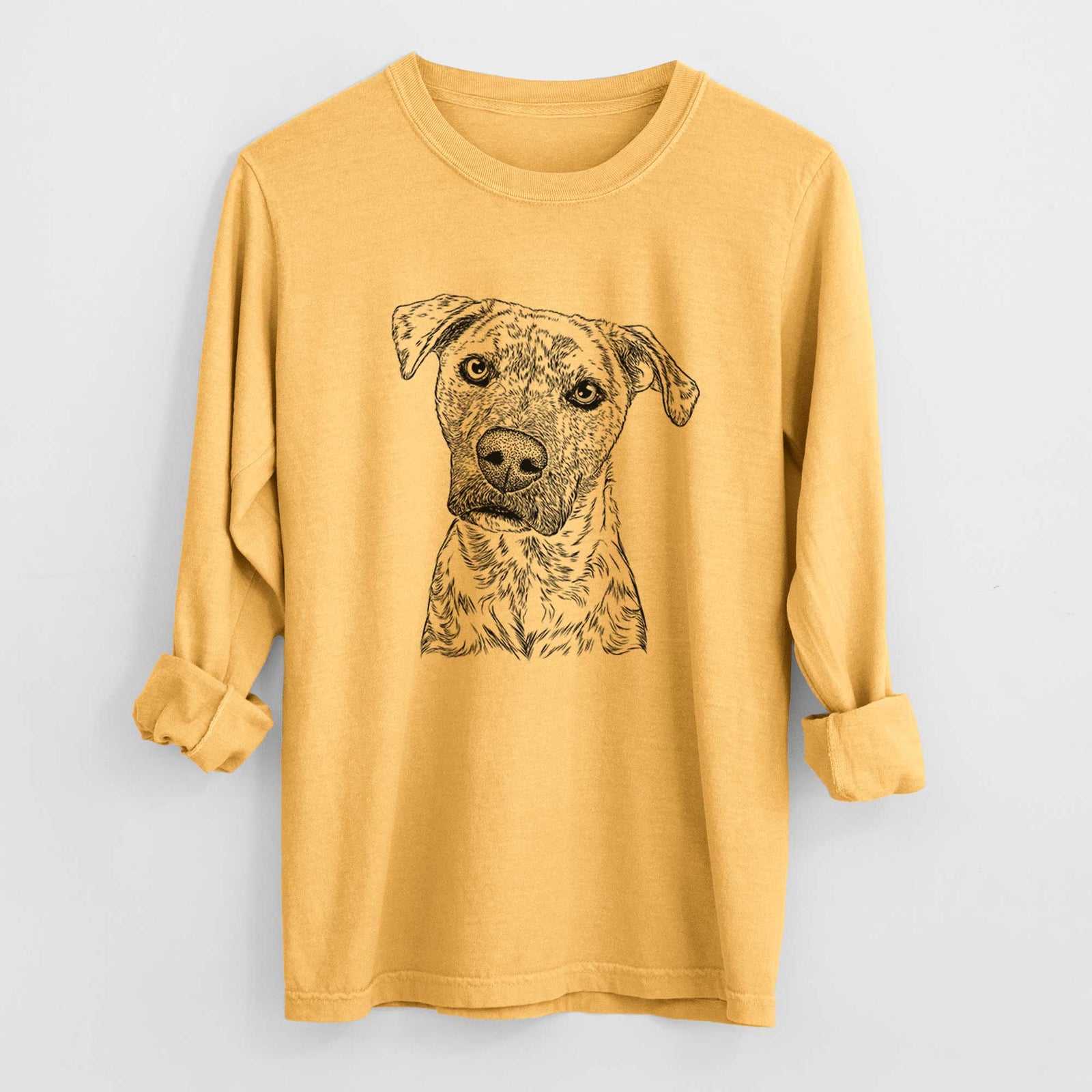 Bare Monster Baby the Pitbull Mix - Men's Heavyweight 100% Cotton Long Sleeve