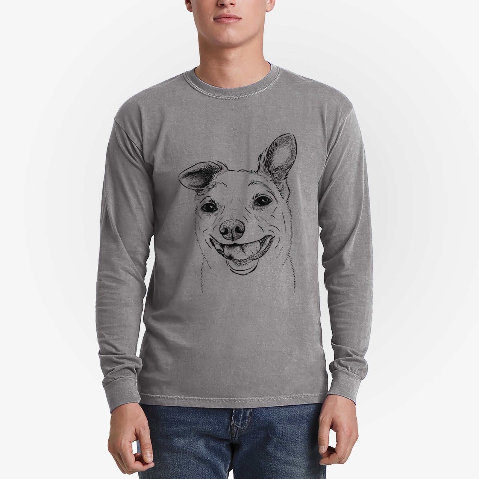 Bare Mortimer the Mixed Breed - Men's Heavyweight 100% Cotton Long Sleeve