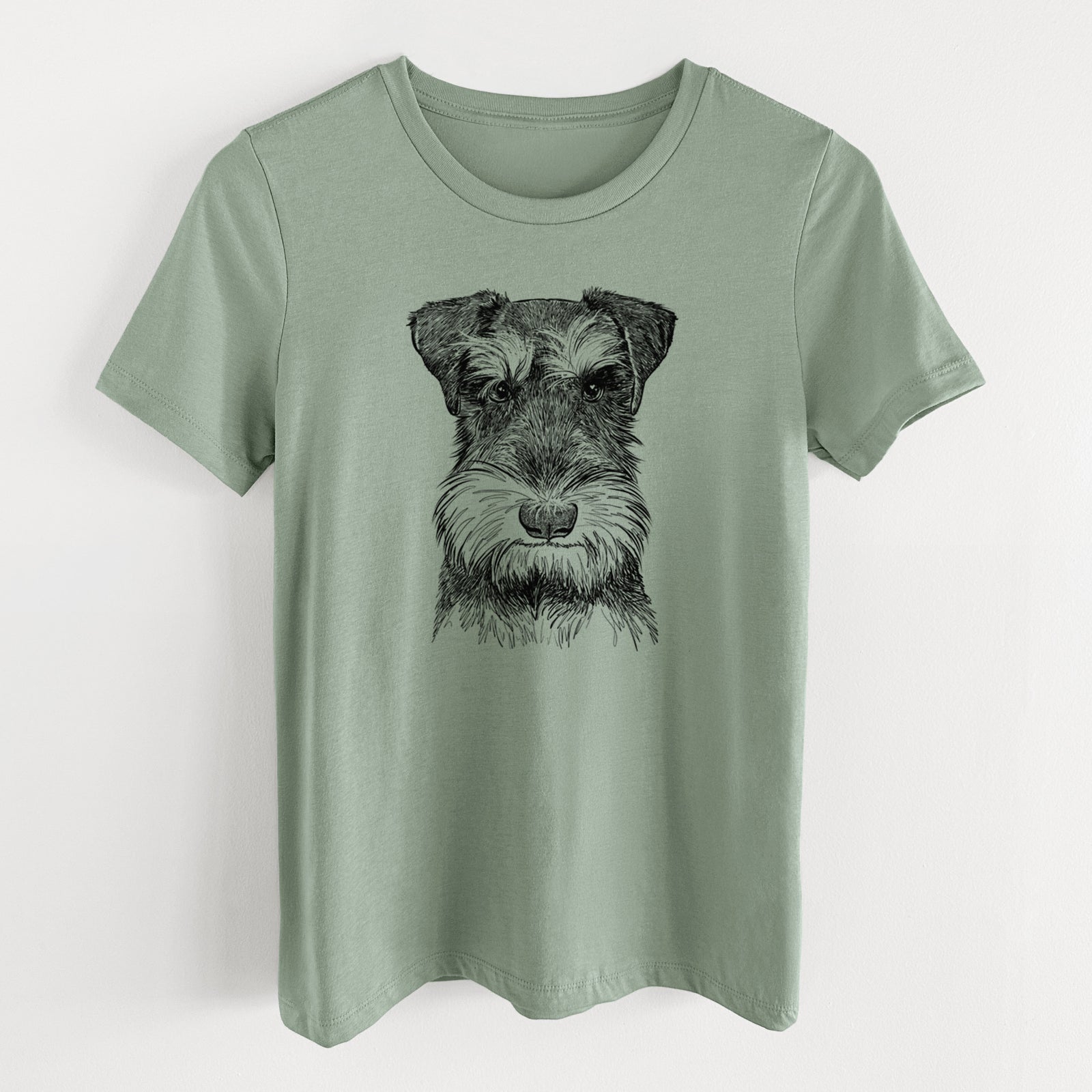 Bare Murphy the Mini Schnauzer - Women's Lightweight Relaxed Fit 100% Cotton Crewneck