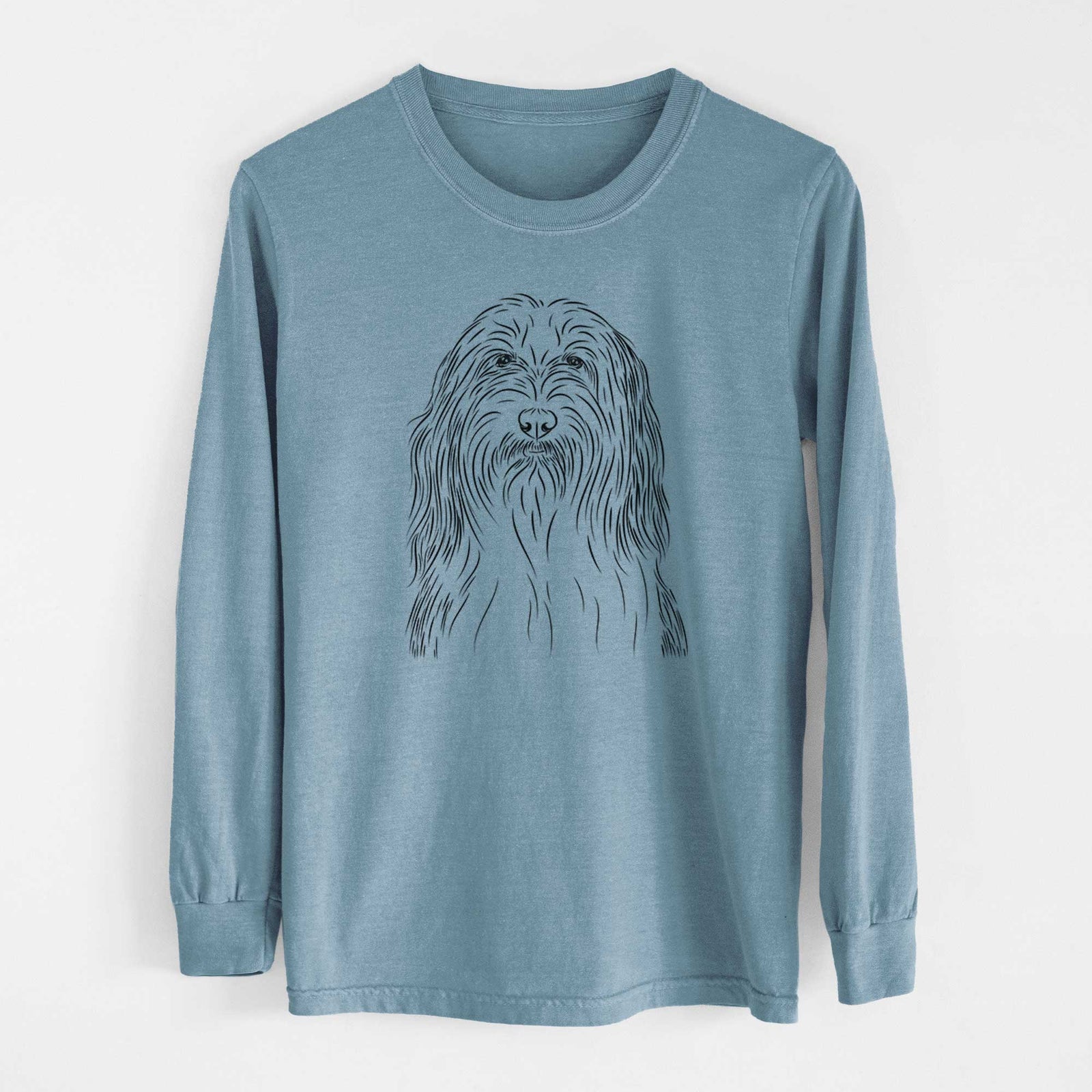 Bare Murray the Bearded Collie - Men's Heavyweight 100% Cotton Long Sleeve