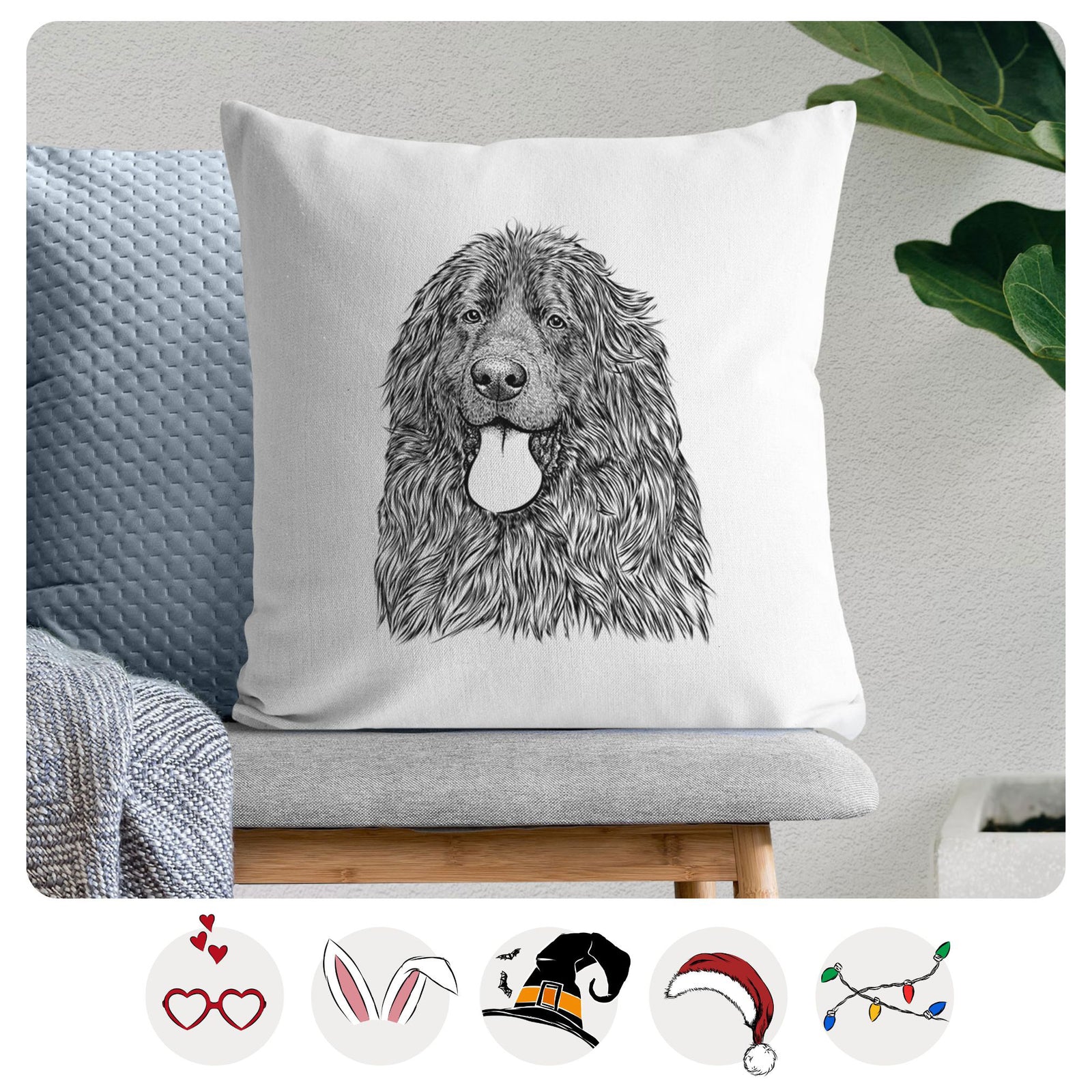 Neptune the Newfoundland - Throw Pillow Cover