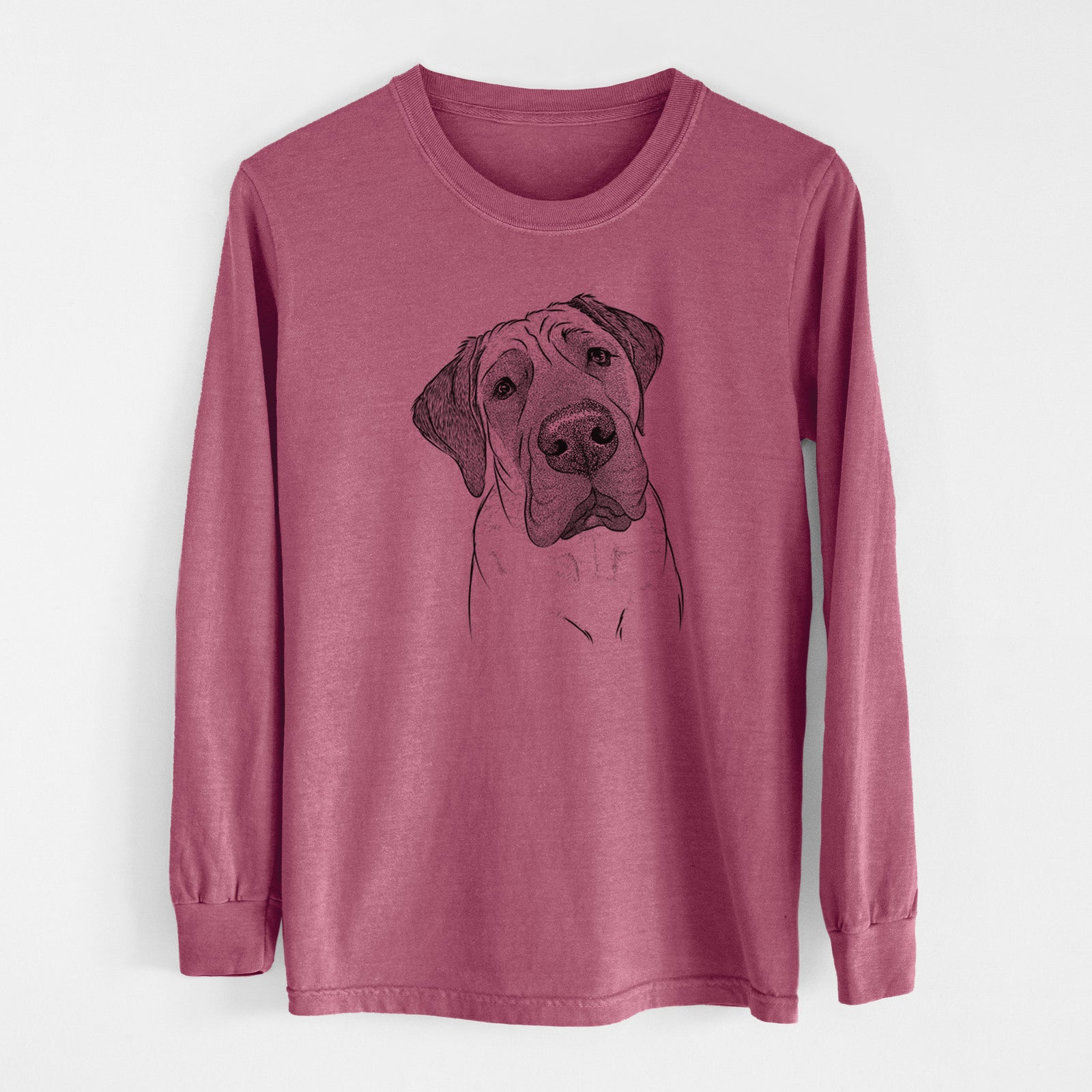 Bare Nutterbutter the English Mastiff - Men's Heavyweight 100% Cotton Long Sleeve