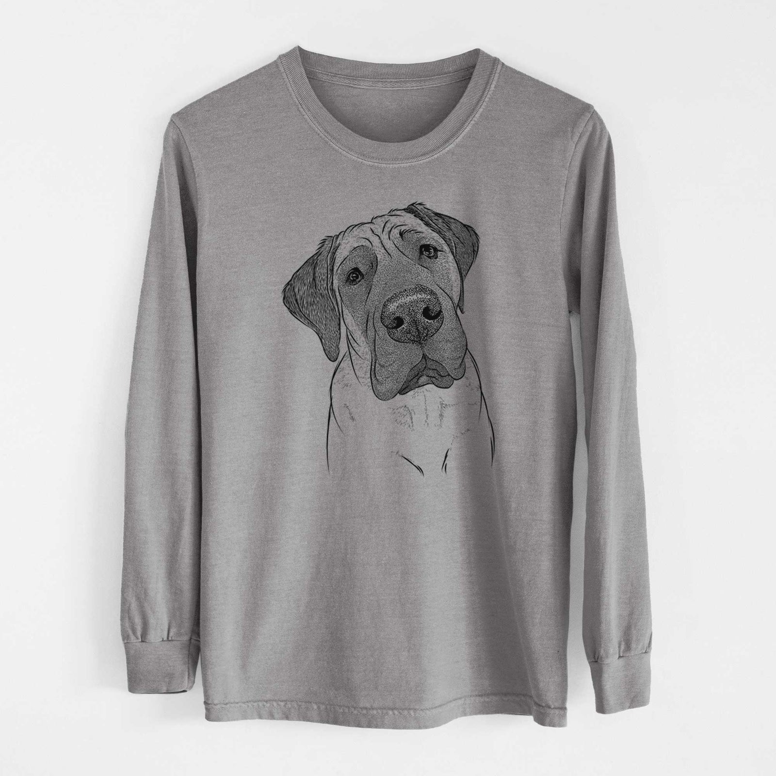 Bare Nutterbutter the English Mastiff - Men's Heavyweight 100% Cotton Long Sleeve