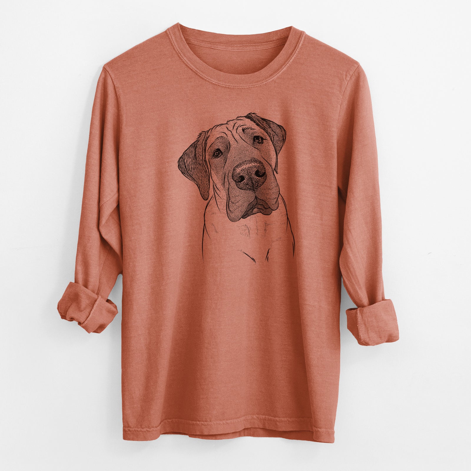 Bare Nutterbutter the English Mastiff - Men's Heavyweight 100% Cotton Long Sleeve