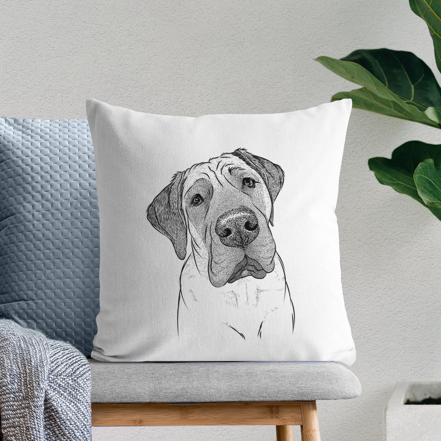 Nutterbutter the English Mastiff - Throw Pillow Cover
