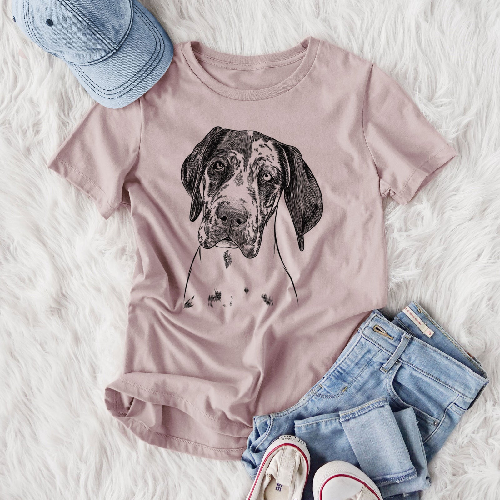 Bare Nyx the Great Dane - Women's Lightweight Relaxed Fit 100% Cotton Crewneck