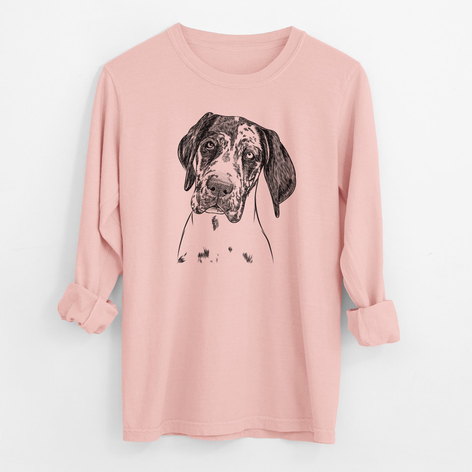 Bare Nyx the Great Dane - Men's Heavyweight 100% Cotton Long Sleeve