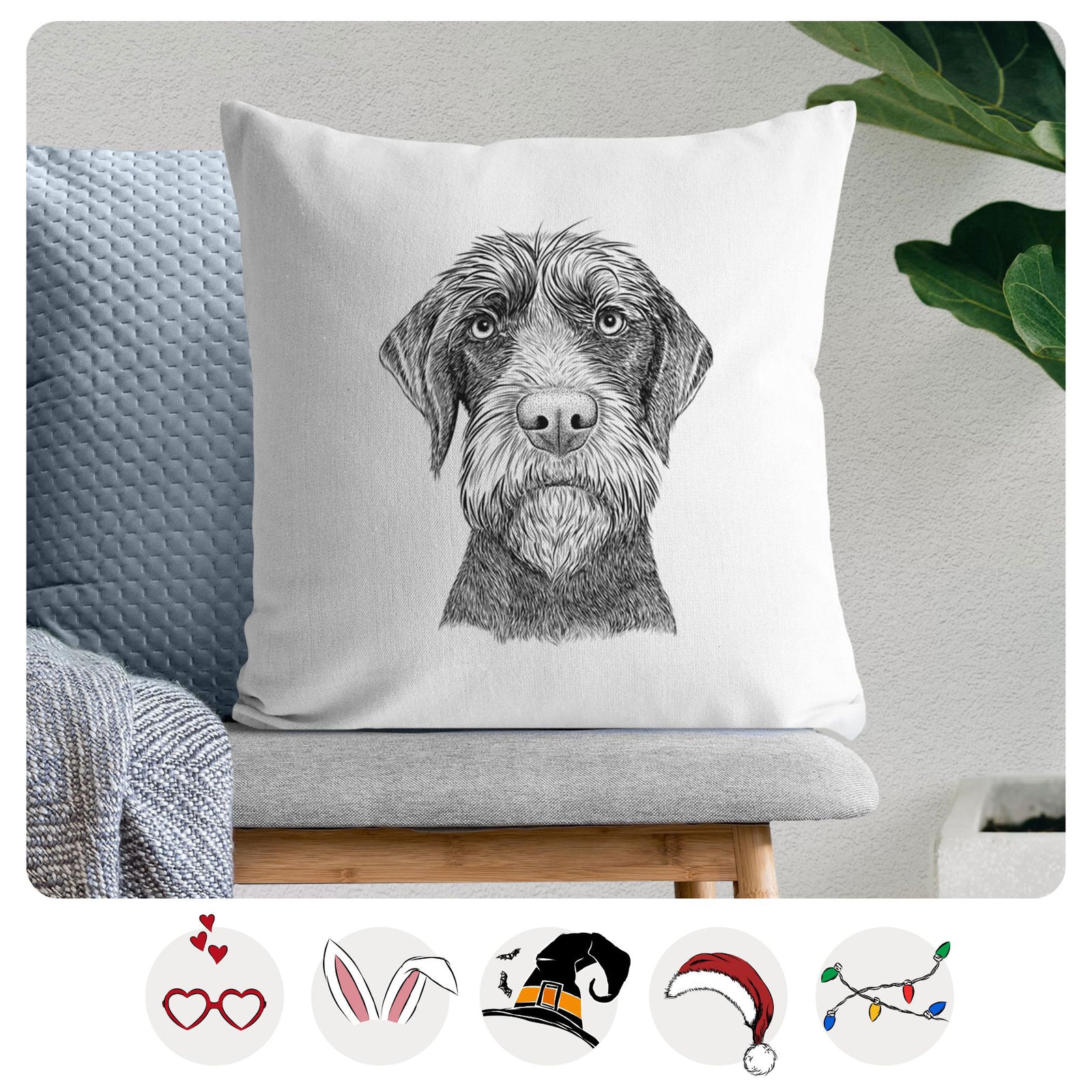 Oakley the Pudelpointer - Throw Pillow Cover