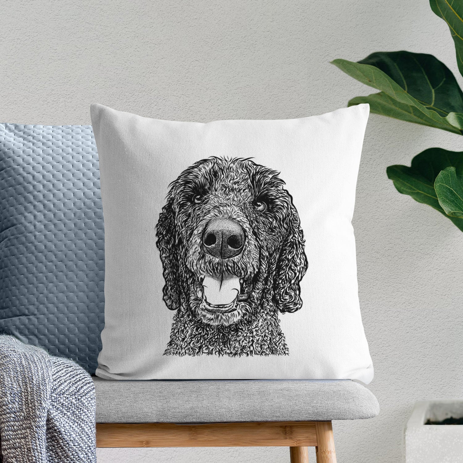 Obi James the Goldendoodle - Throw Pillow Cover