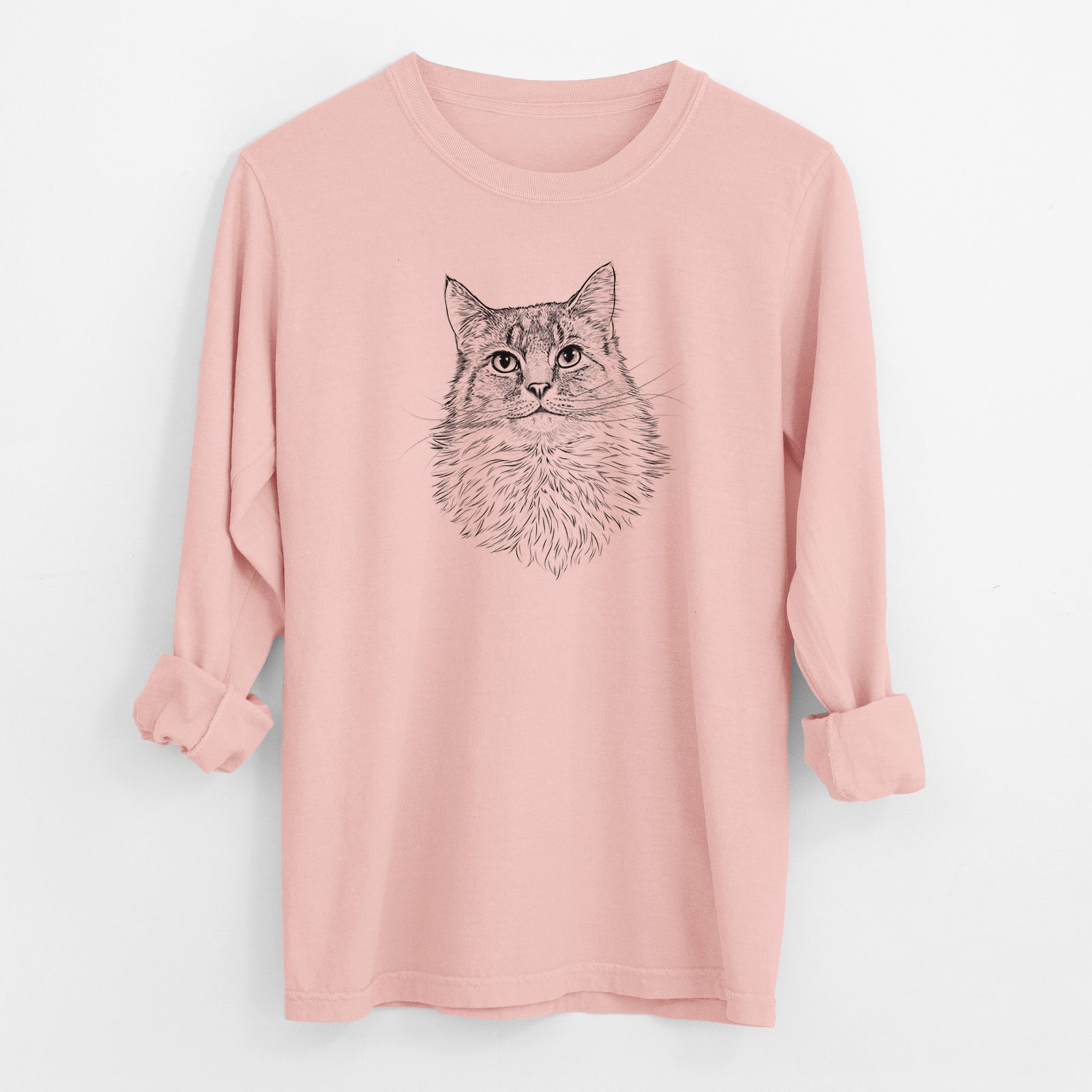 Bare Olive the Cat - Men's Heavyweight 100% Cotton Long Sleeve