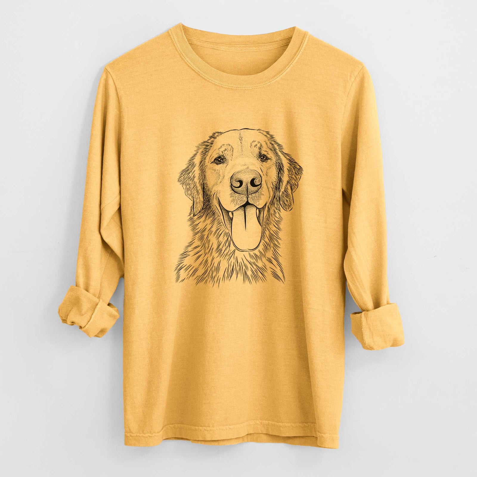 Bare Oliver Tredup the Golden Retriever - Men's Heavyweight 100% Cotton Long Sleeve