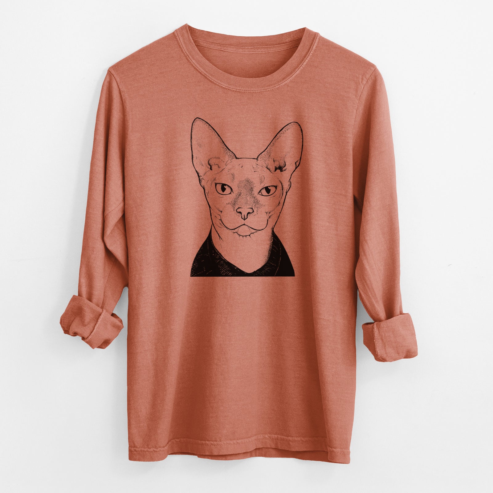 Bare Oliver Watson the Sphynx Cat - Men's Heavyweight 100% Cotton Long Sleeve