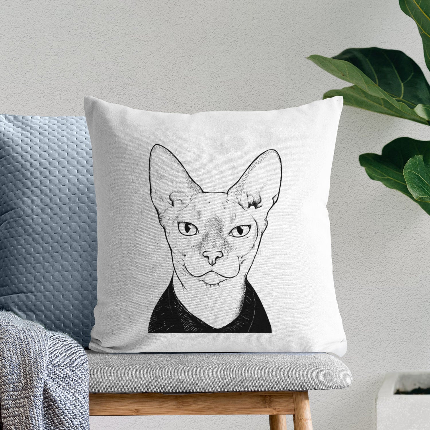 Oliver Watson the Sphynx Cat - Throw Pillow Cover