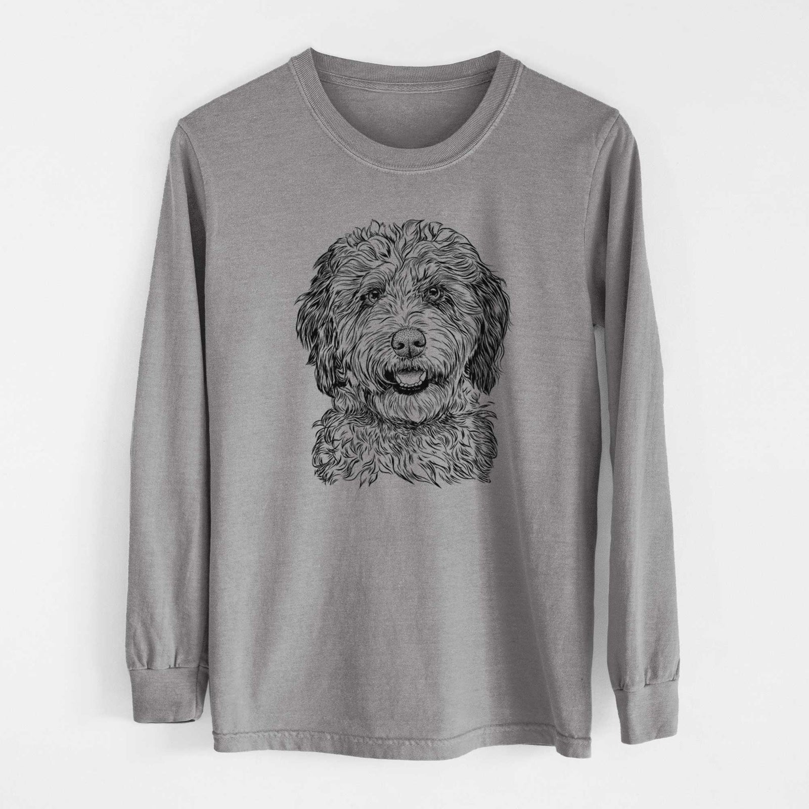 Bare Palmer the Aussiedoodle - Men's Heavyweight 100% Cotton Long Sleeve