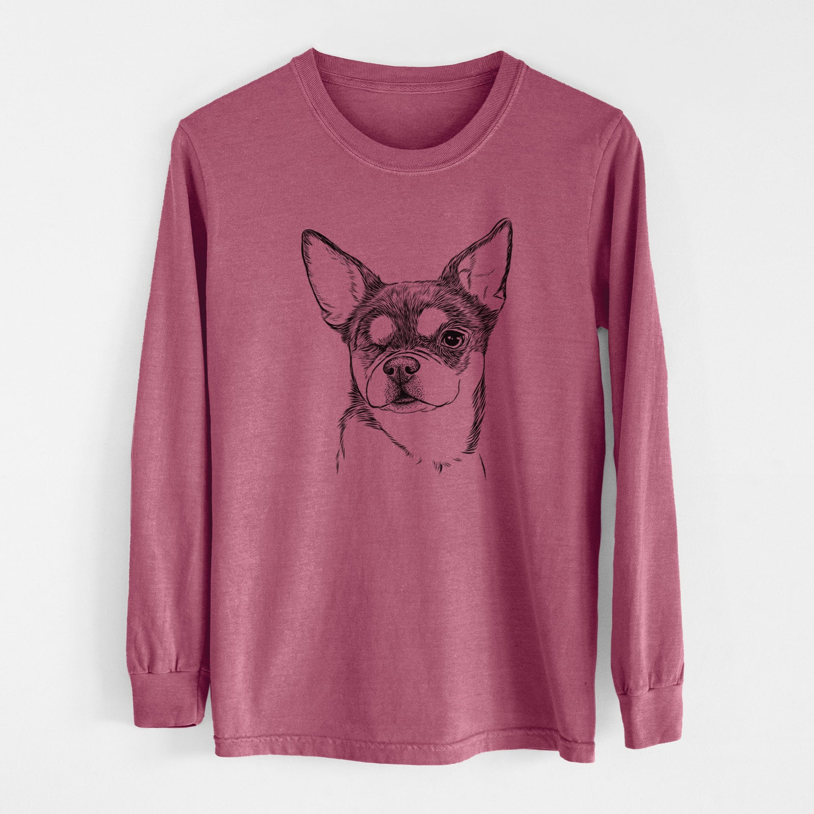 Bare Paris the Chihuahua - Men's Heavyweight 100% Cotton Long Sleeve