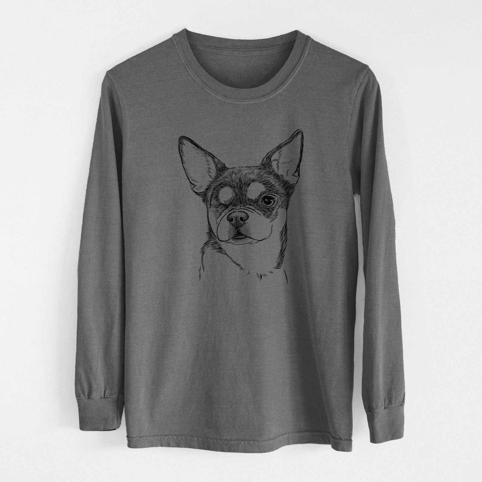 Bare Paris the Chihuahua - Men's Heavyweight 100% Cotton Long Sleeve