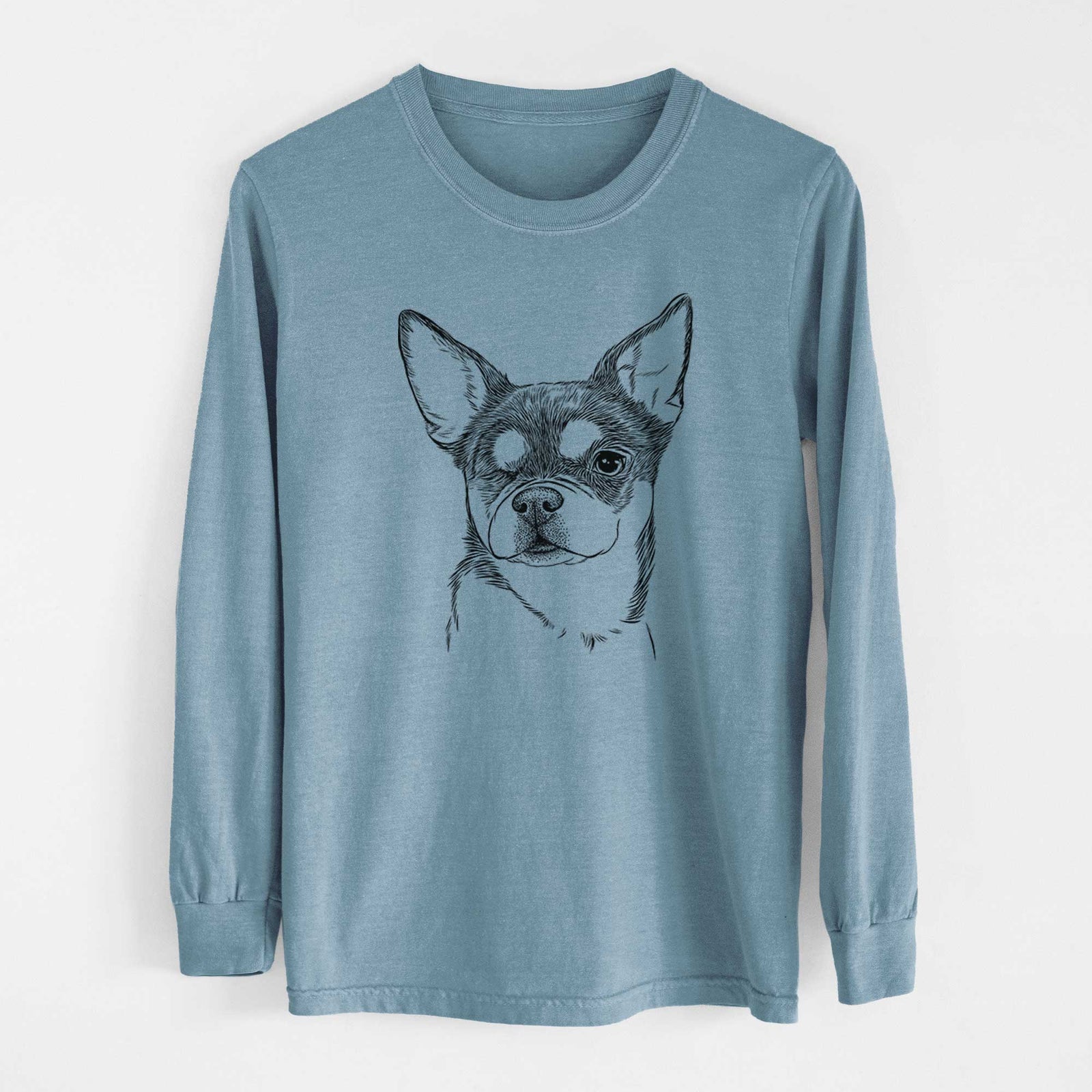 Bare Paris the Chihuahua - Men's Heavyweight 100% Cotton Long Sleeve