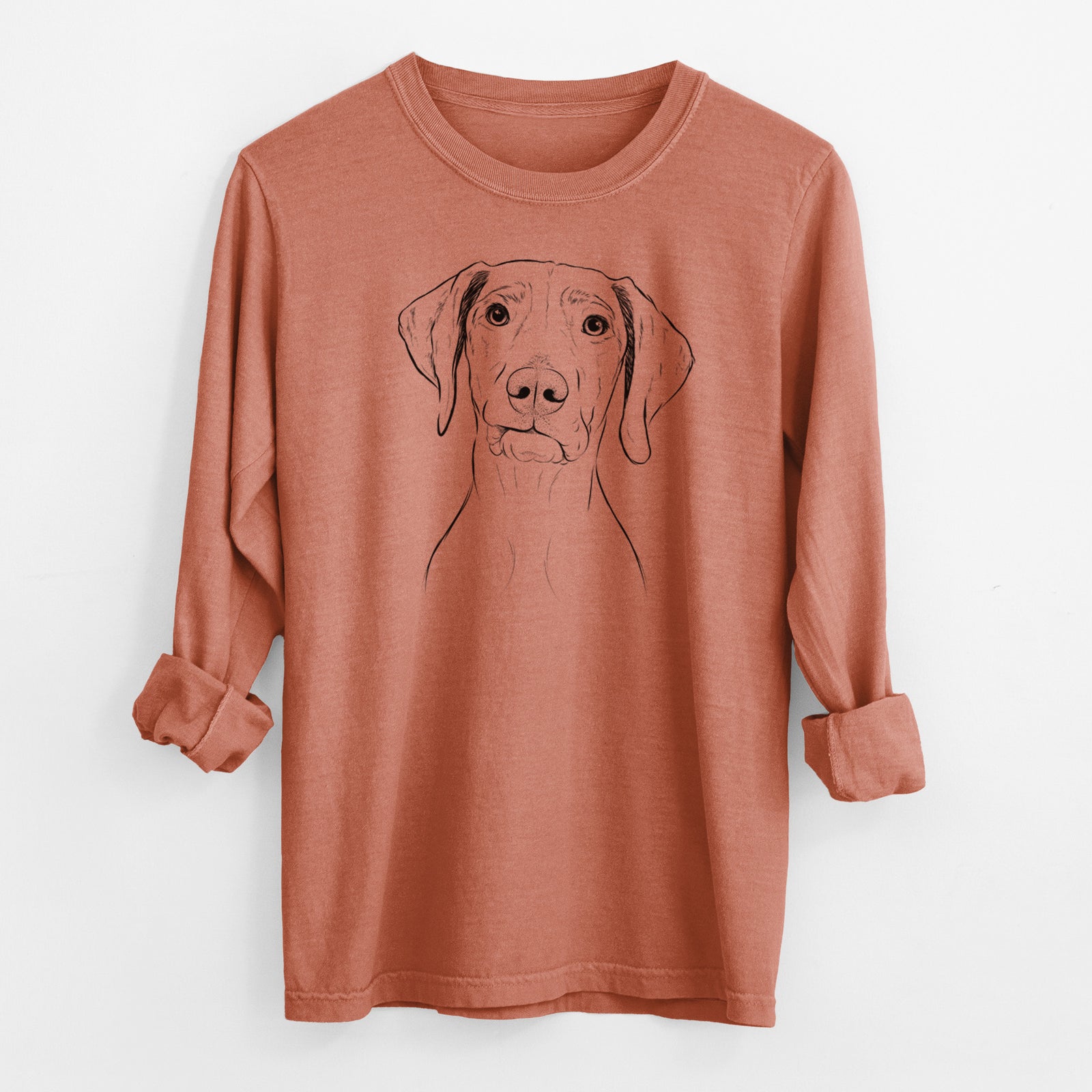 Bare Pawley the Vizsla - Men's Heavyweight 100% Cotton Long Sleeve