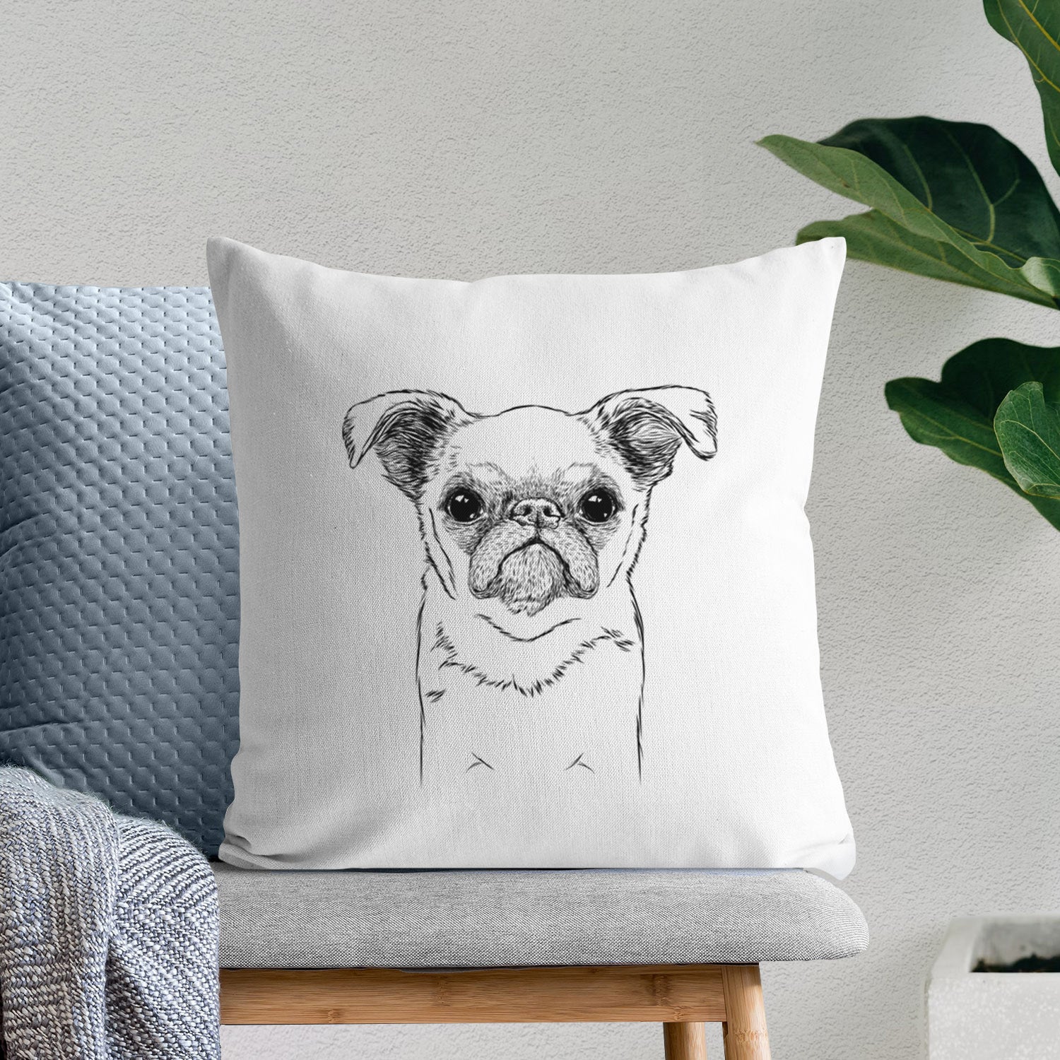 Petit Penny the Brussels Griffon - Throw Pillow Cover