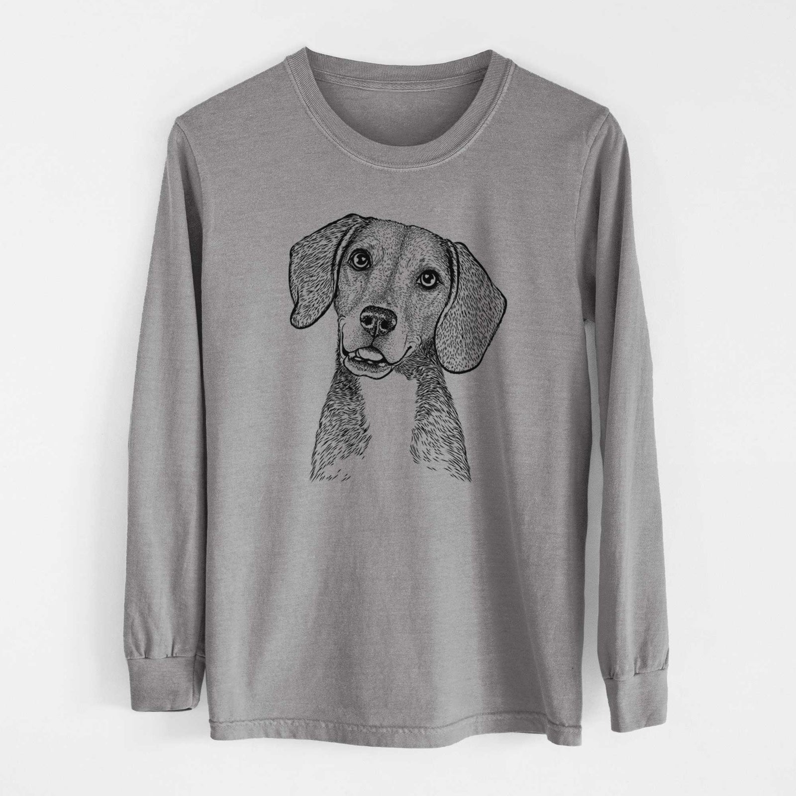 Bare Piggy the Beagle Mix - Men's Heavyweight 100% Cotton Long Sleeve