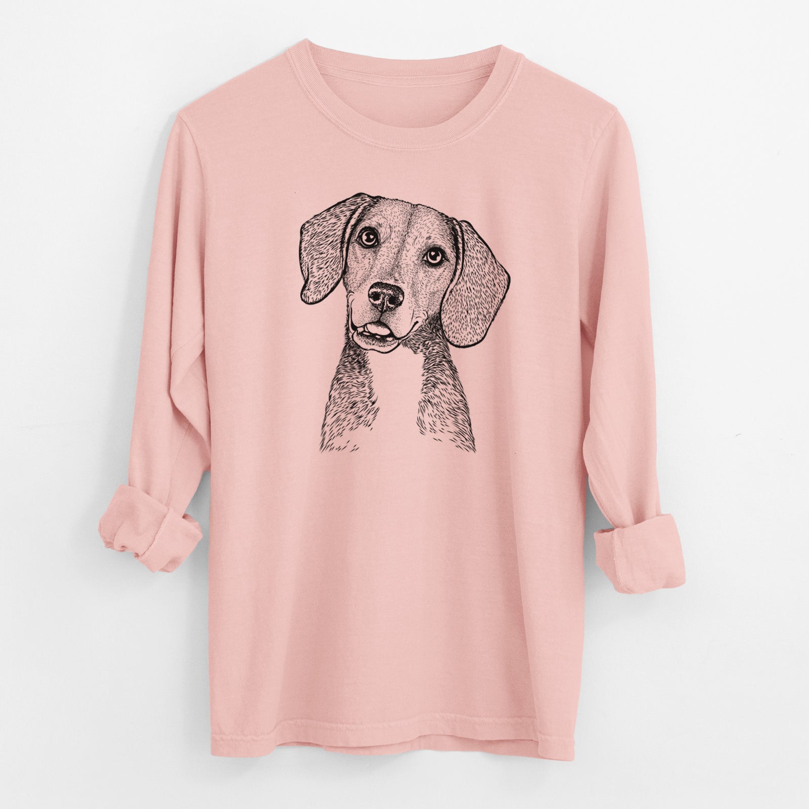 Bare Piggy the Beagle Mix - Men's Heavyweight 100% Cotton Long Sleeve