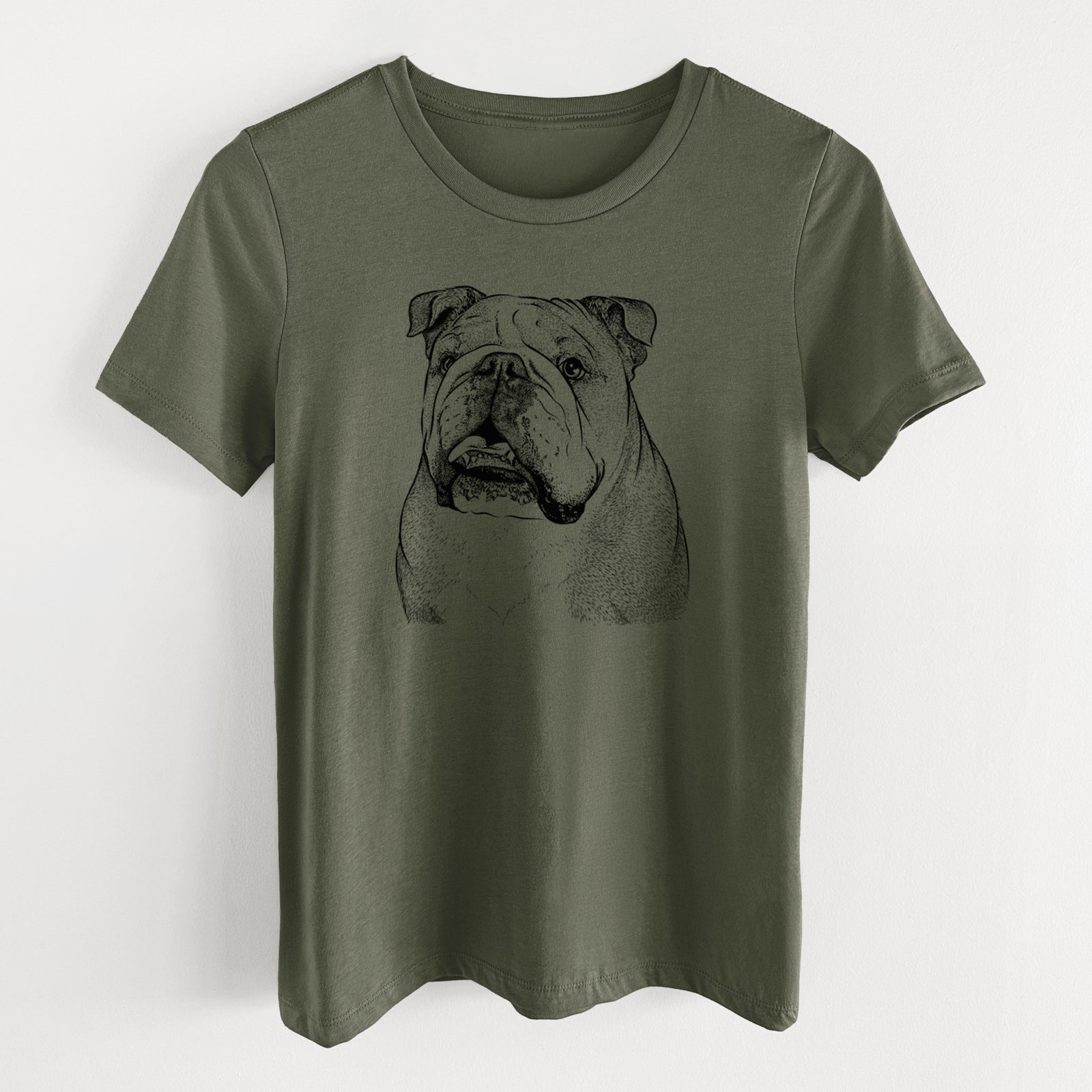 Bare Piggy the English Bulldog - Women's Lightweight Relaxed Fit 100% Cotton Crewneck