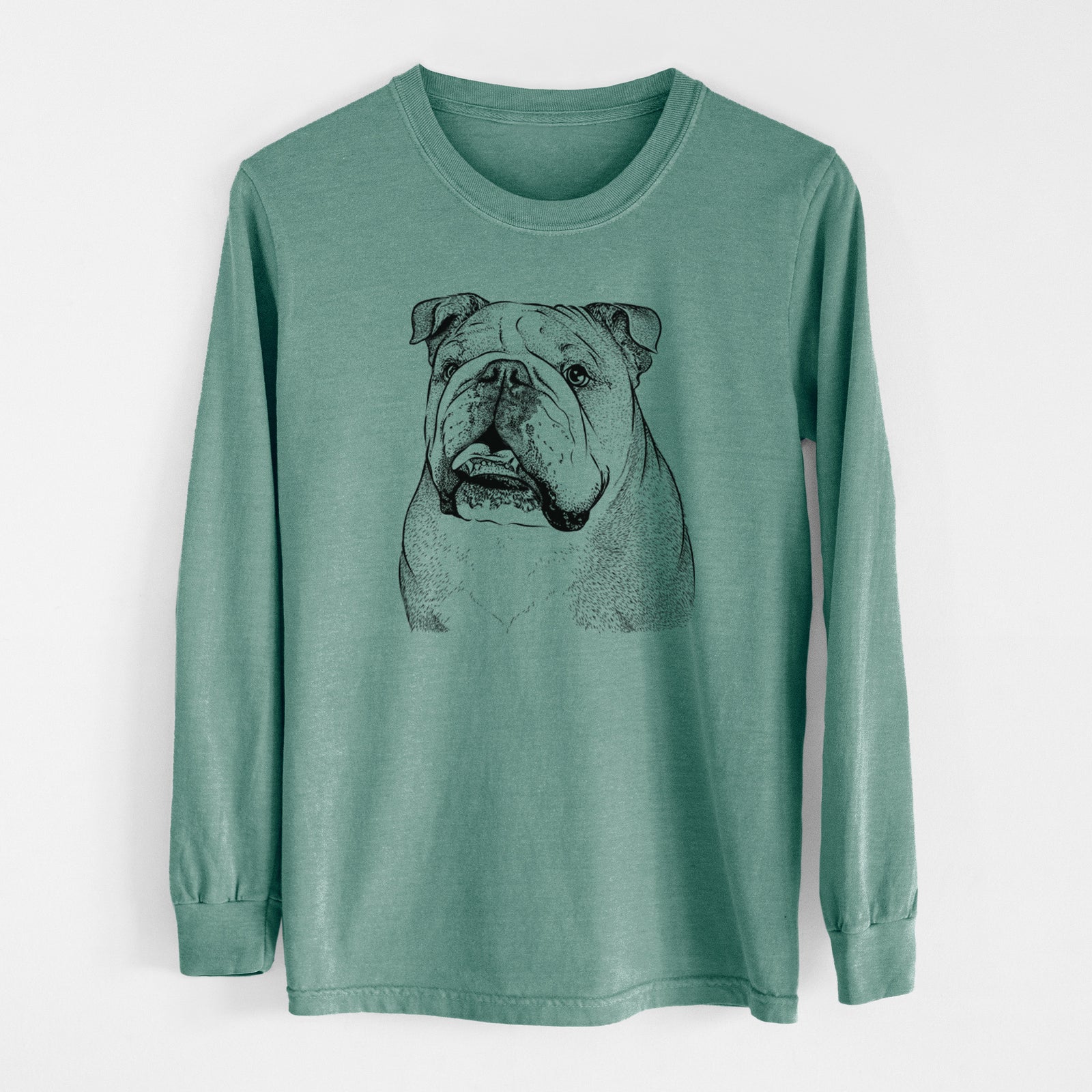 Bare Piggy the English Bulldog - Men's Heavyweight 100% Cotton Long Sleeve