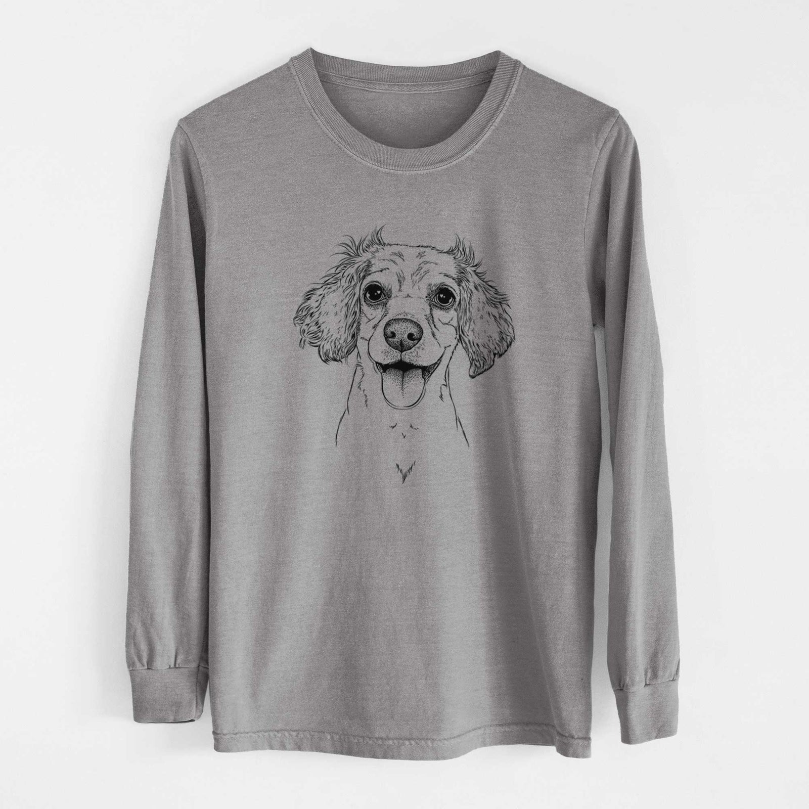 Bare Piglet the Dachshund Mix - Men's Heavyweight 100% Cotton Long Sleeve