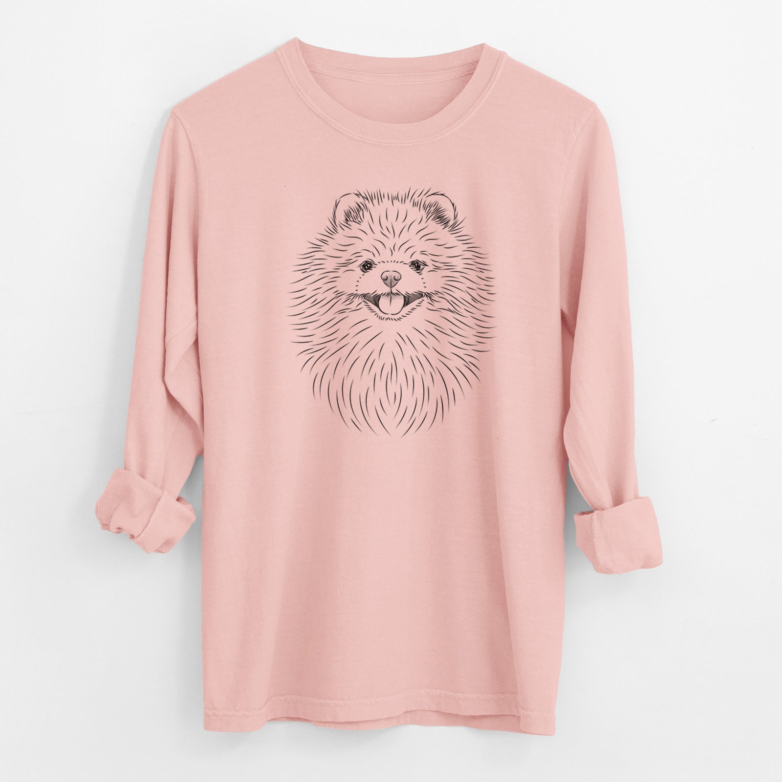 Bare Pirro the Pomeranian - Men's Heavyweight 100% Cotton Long Sleeve