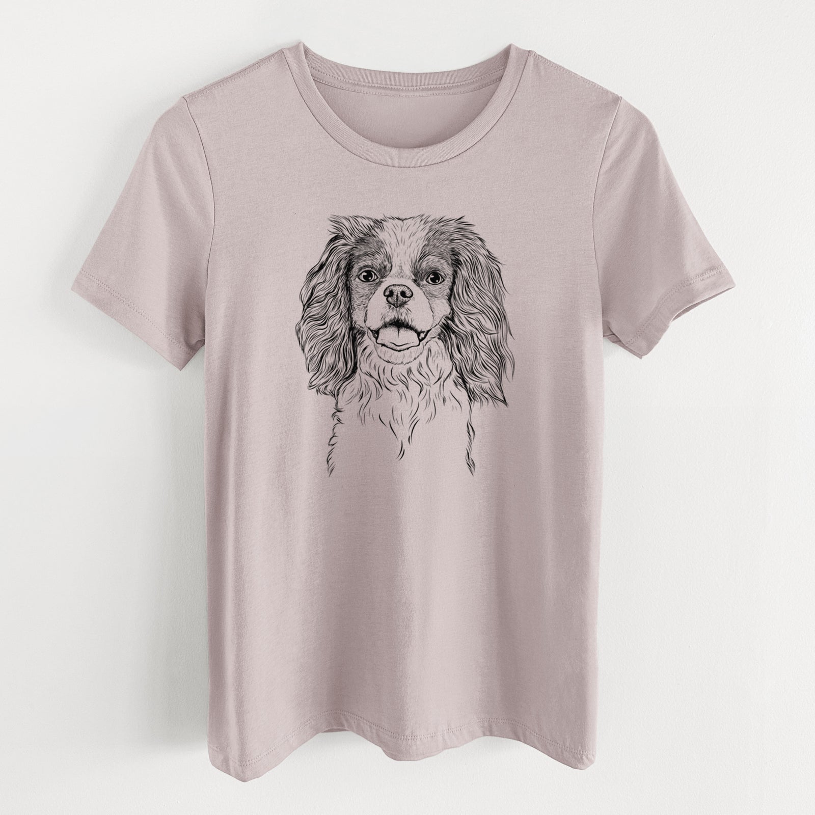 Bare Poppy the Cavalier King Charles Spaniel - Women's Lightweight Relaxed Fit 100% Cotton Crewneck