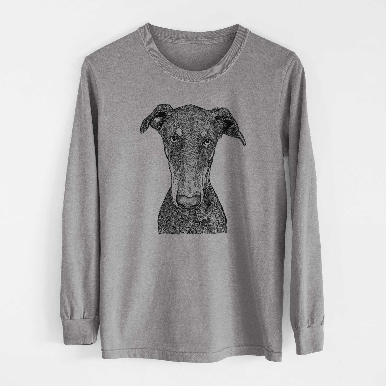 Bare Princess Fiona the Doberman Pinscher - Men's Heavyweight 100% Cotton Long Sleeve