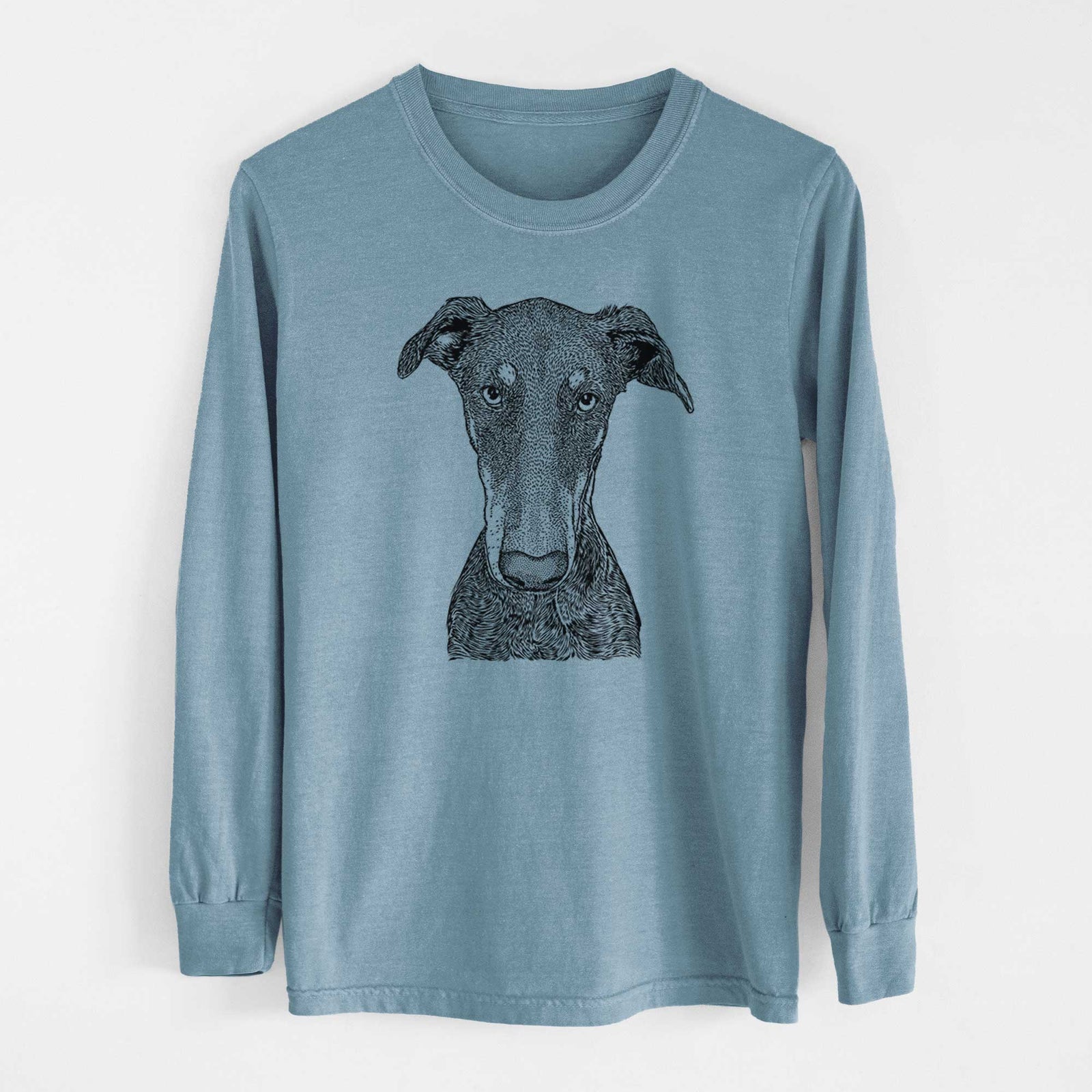 Bare Princess Fiona the Doberman Pinscher - Men's Heavyweight 100% Cotton Long Sleeve