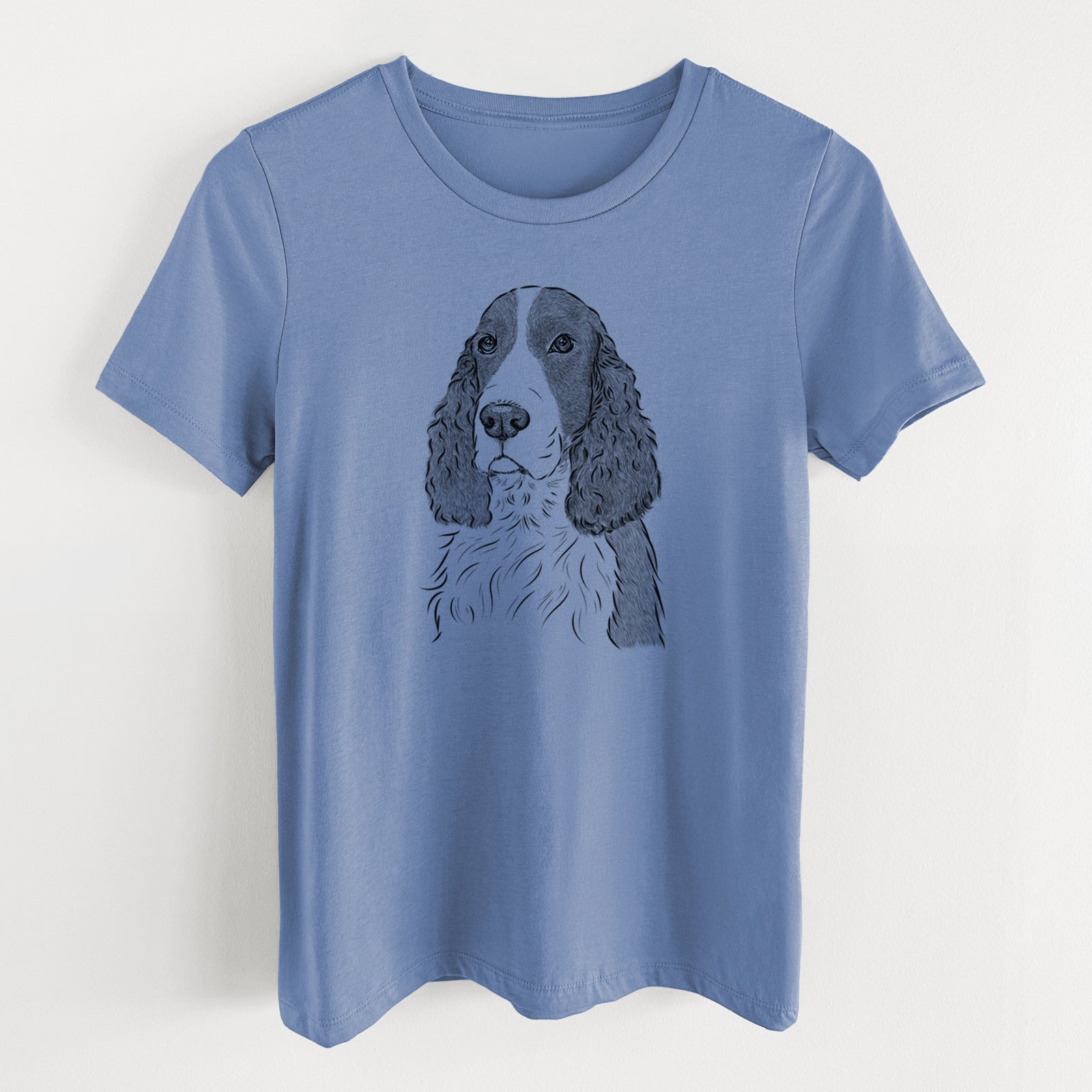 Bare Quincy the English Springer Spaniel - Women's Lightweight Relaxed Fit 100% Cotton Crewneck