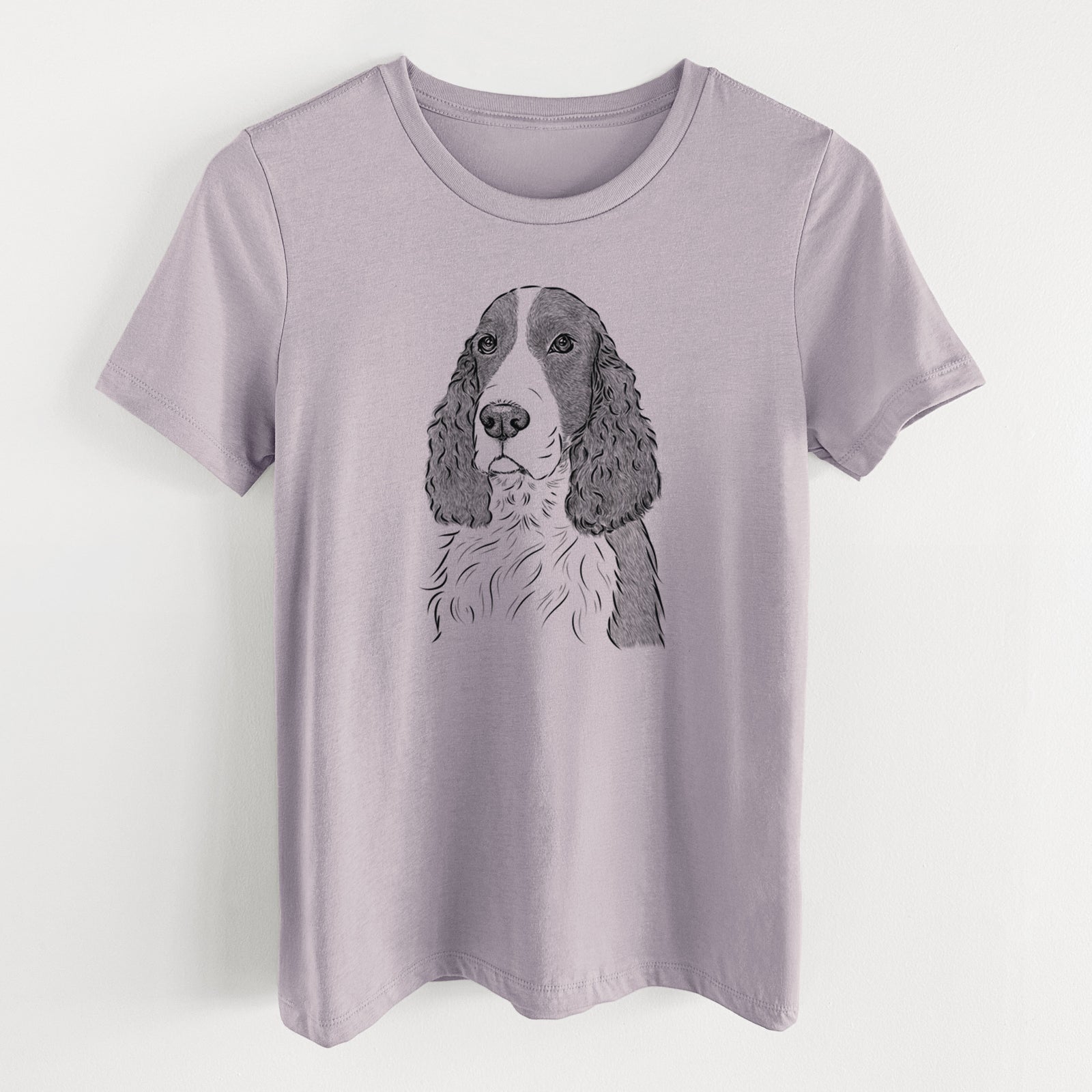Bare Quincy the English Springer Spaniel - Women's Lightweight Relaxed Fit 100% Cotton Crewneck
