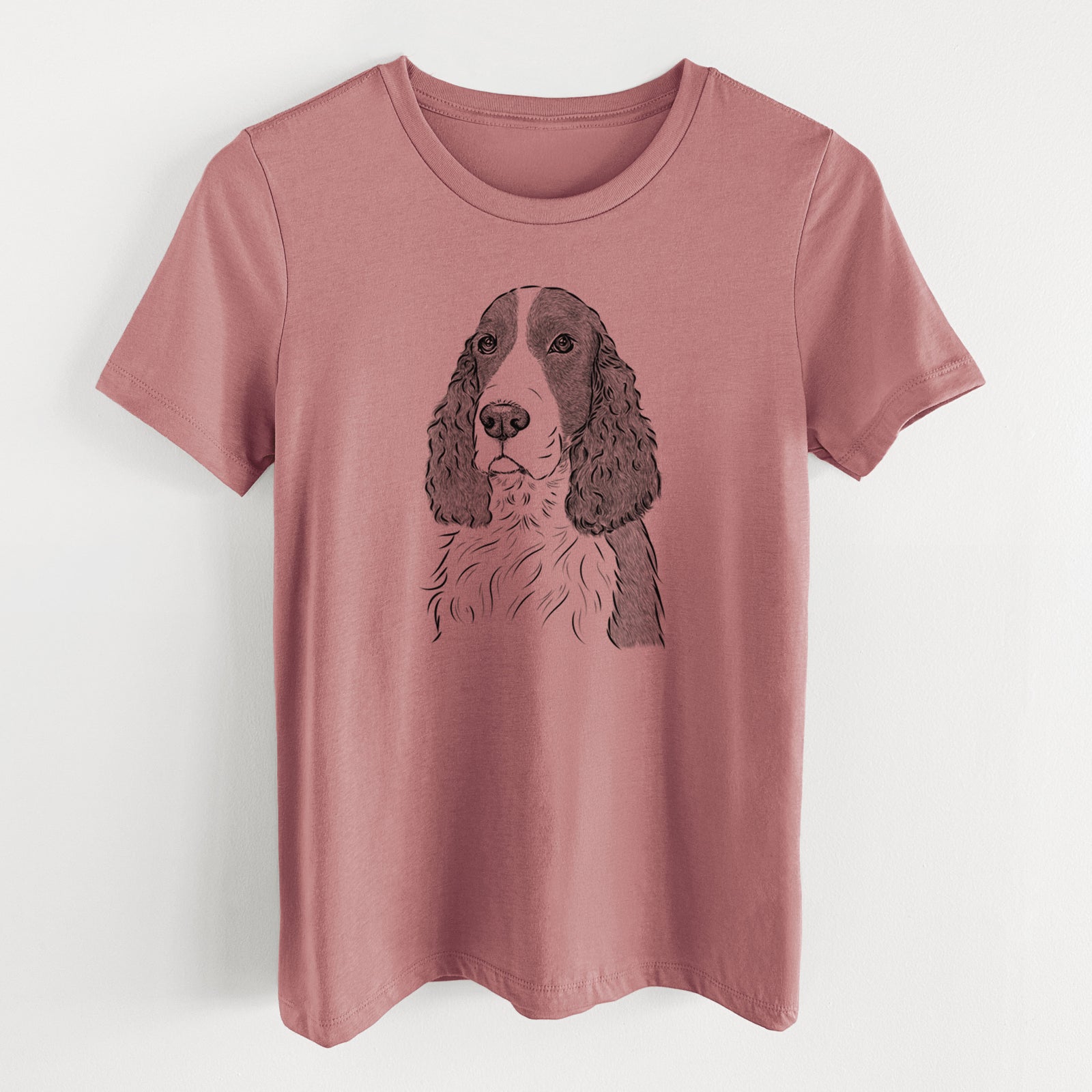 Bare Quincy the English Springer Spaniel - Women's Lightweight Relaxed Fit 100% Cotton Crewneck