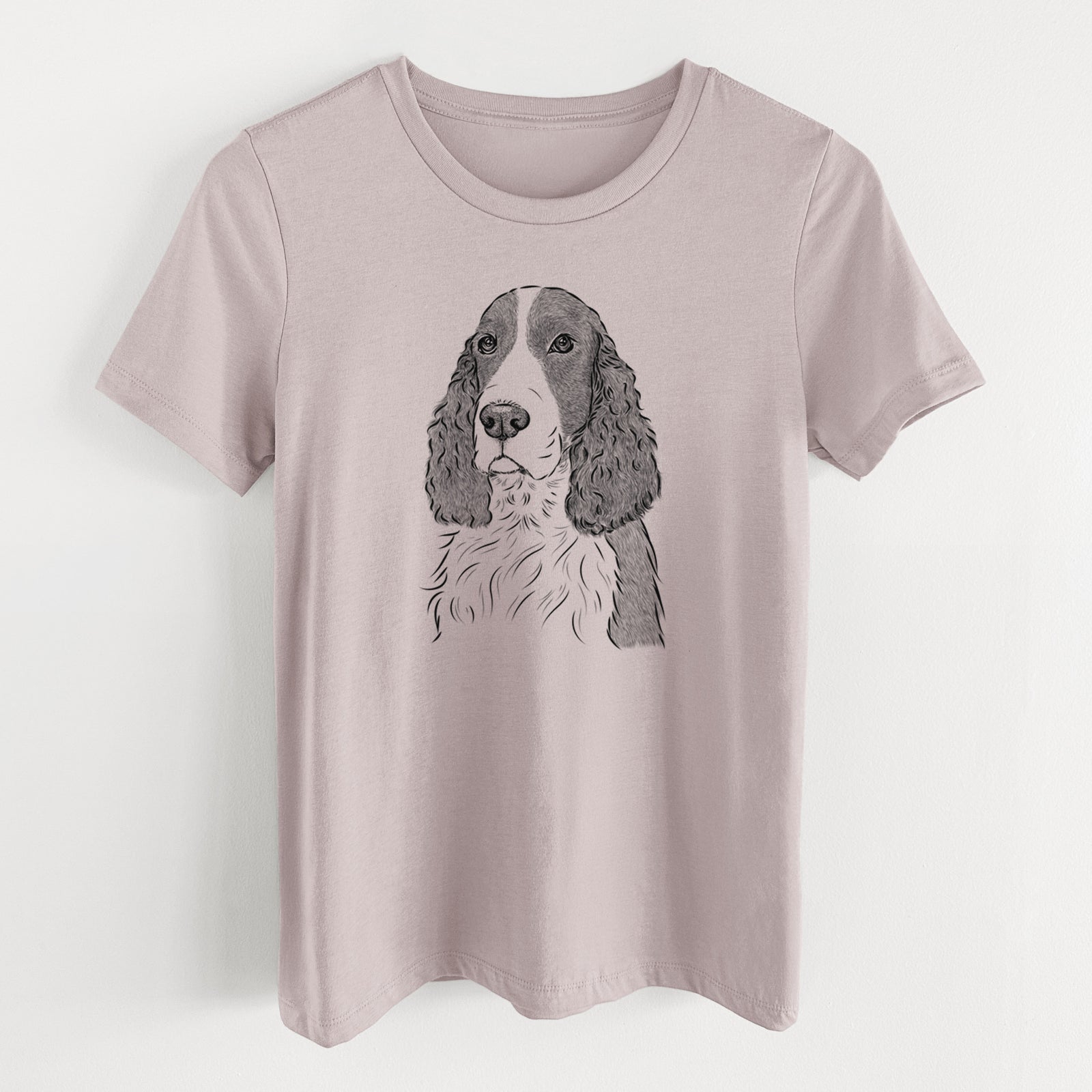 Bare Quincy the English Springer Spaniel - Women's Lightweight Relaxed Fit 100% Cotton Crewneck