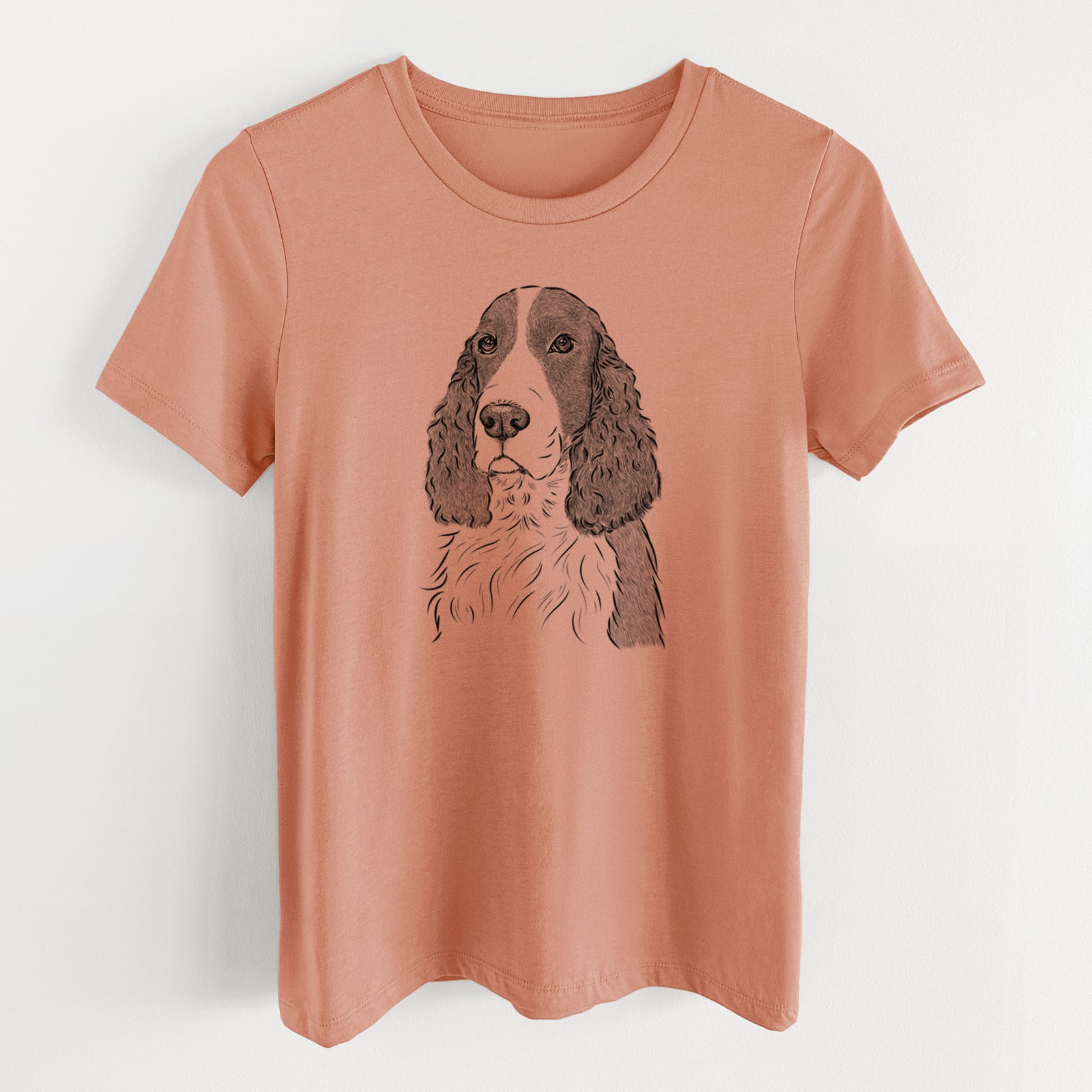 Bare Quincy the English Springer Spaniel - Women's Lightweight Relaxed Fit 100% Cotton Crewneck