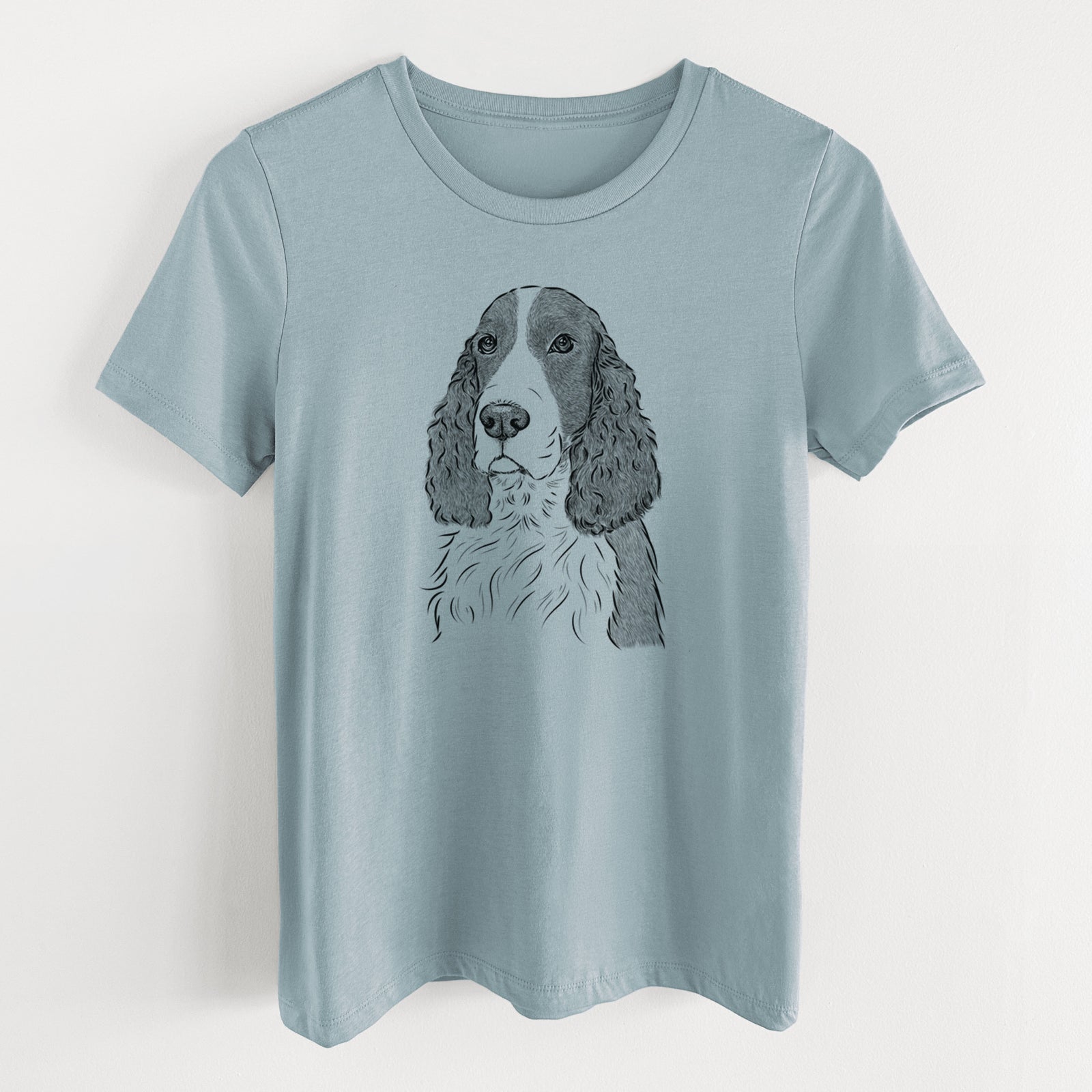 Bare Quincy the English Springer Spaniel - Women's Lightweight Relaxed Fit 100% Cotton Crewneck