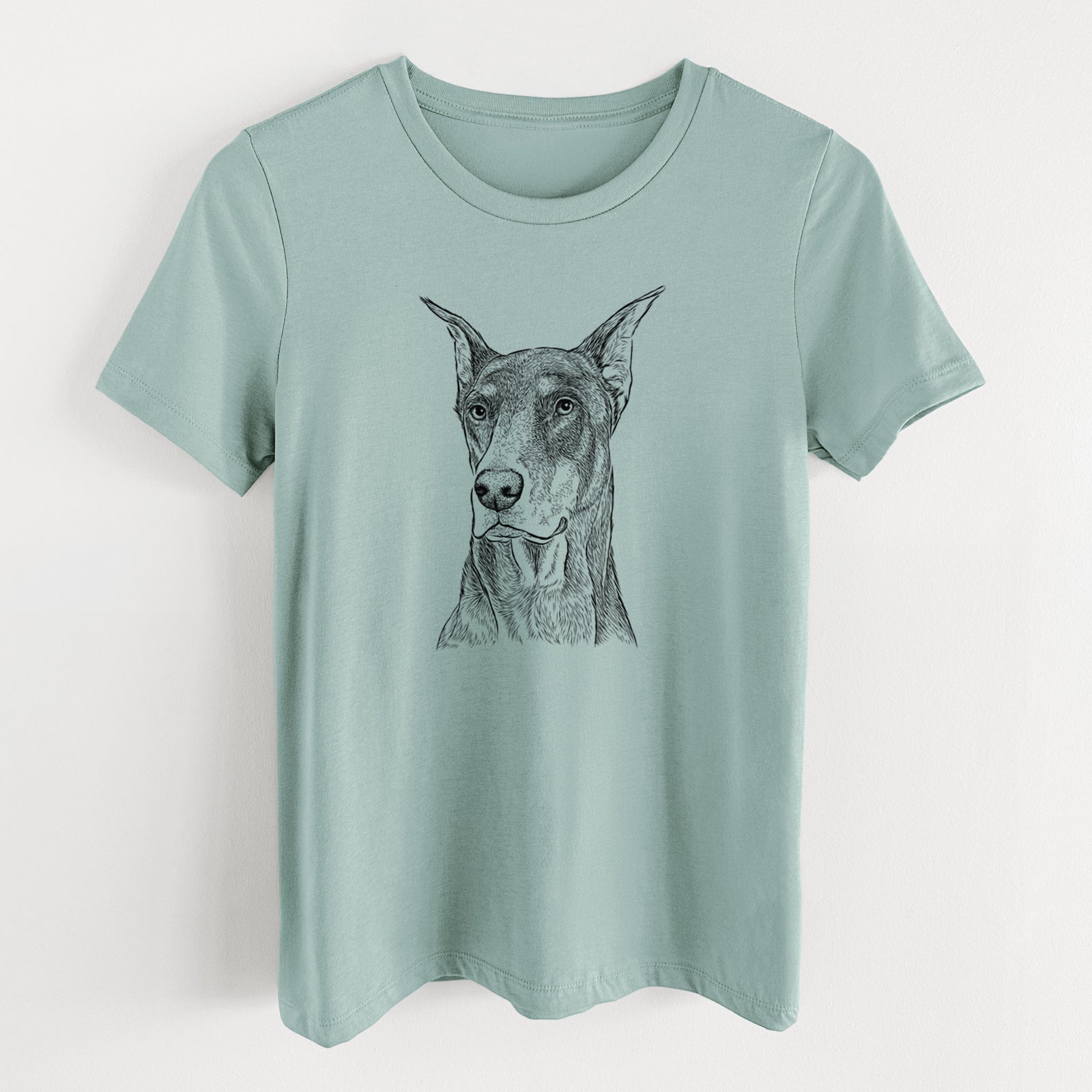 Bare RJ the Doberman Pinscher - Women's Lightweight Relaxed Fit 100% Cotton Crewneck