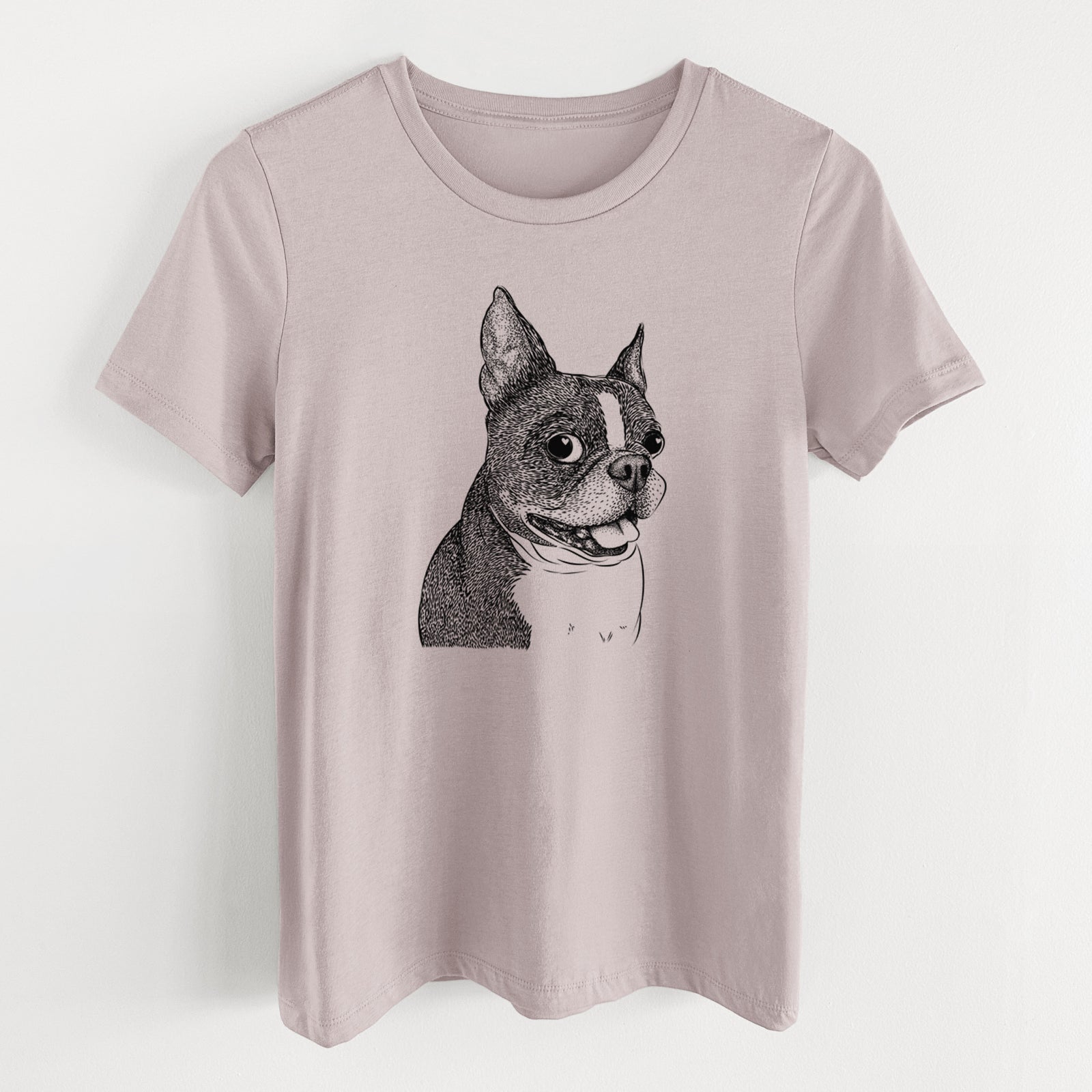 Bare Ralphie the Boston Terrier - Women's Lightweight Relaxed Fit 100% Cotton Crewneck