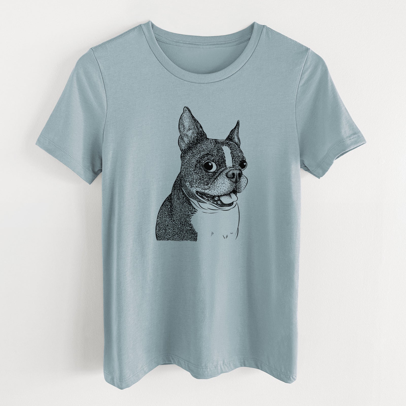 Bare Ralphie the Boston Terrier - Women's Lightweight Relaxed Fit 100% Cotton Crewneck