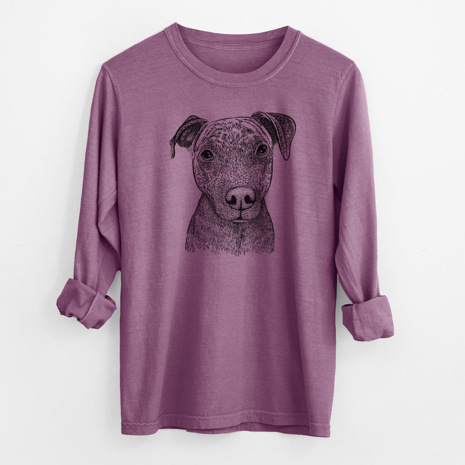 Bare Reeses the Pitbull - Men's Heavyweight 100% Cotton Long Sleeve