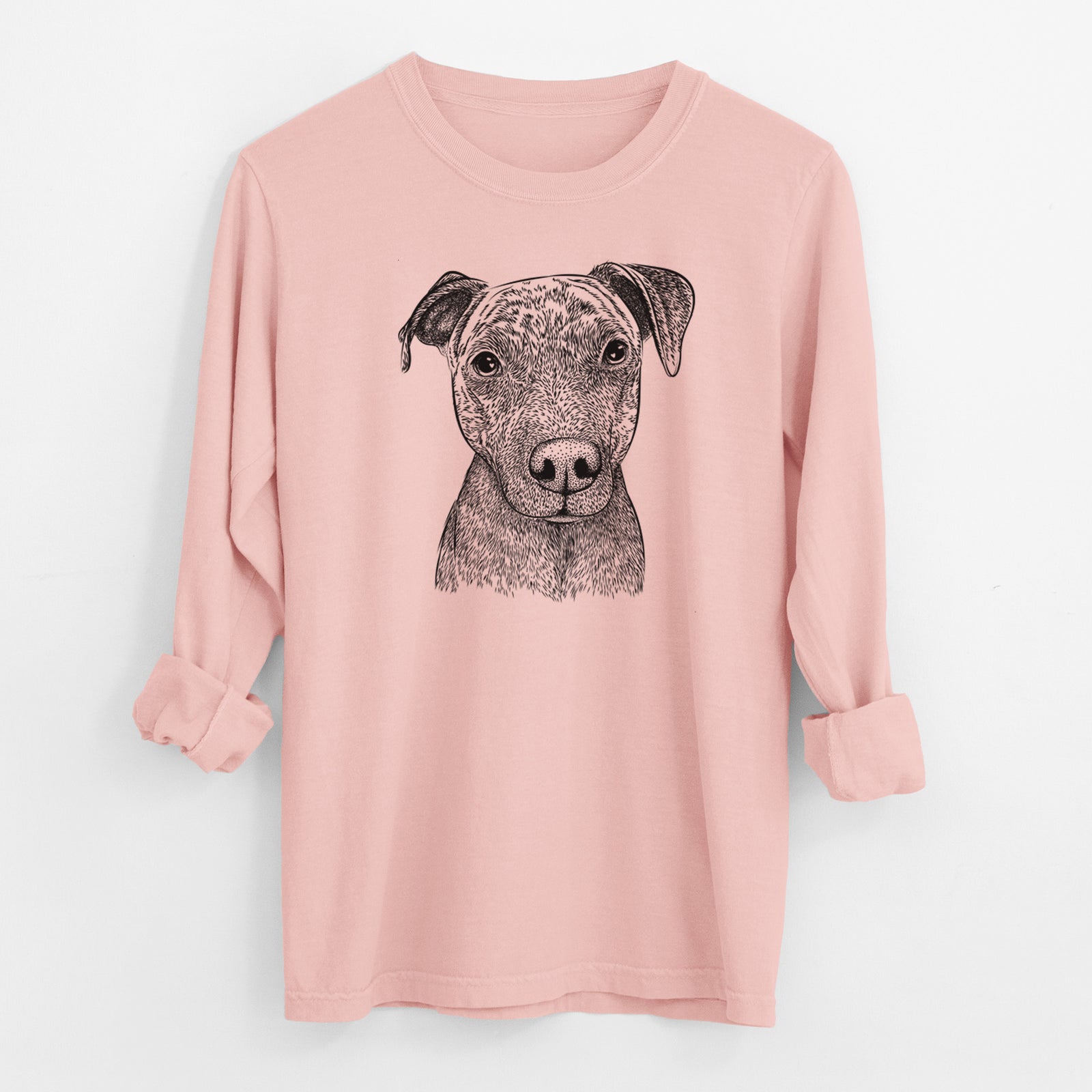 Bare Reeses the Pitbull - Men's Heavyweight 100% Cotton Long Sleeve